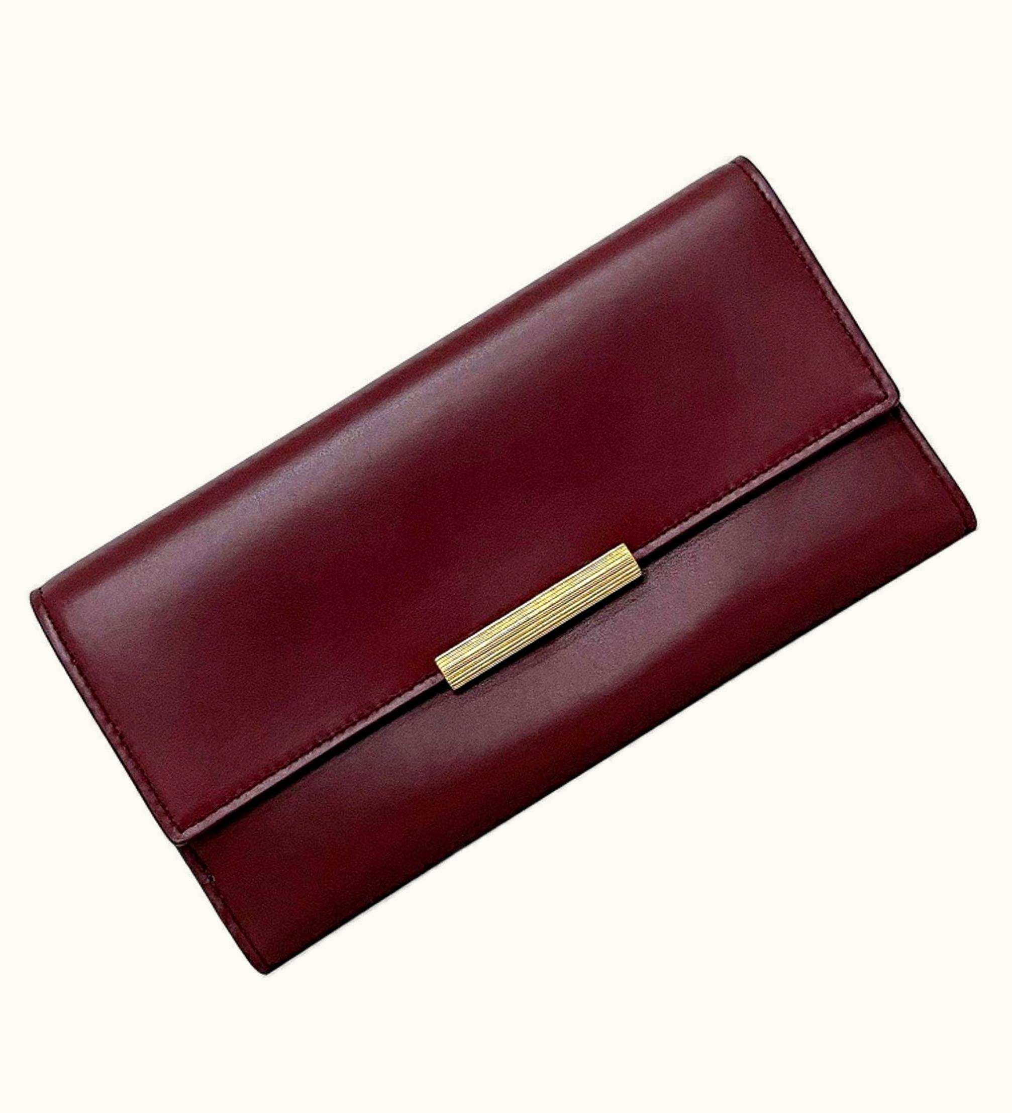 Bottega Veneta Bottega Veneta Trifold Long Wallet Bordeaux Gold 578751 Vmau1 6206 Leather Calfskin Bottega Veneta Flap Women's
