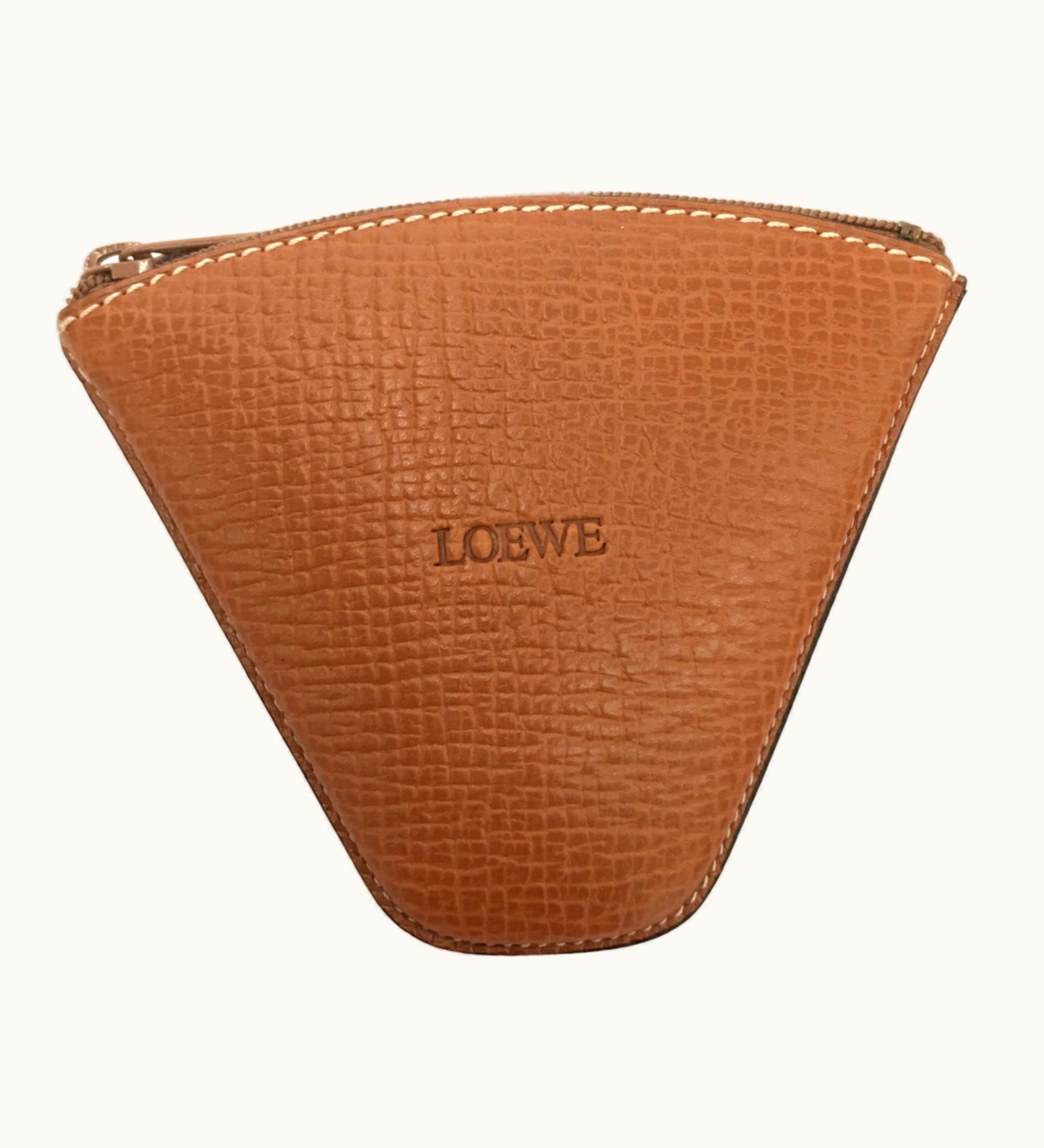 Loewe Loewe Coin Case Logo Leather Kenya Brown Purse Ladies