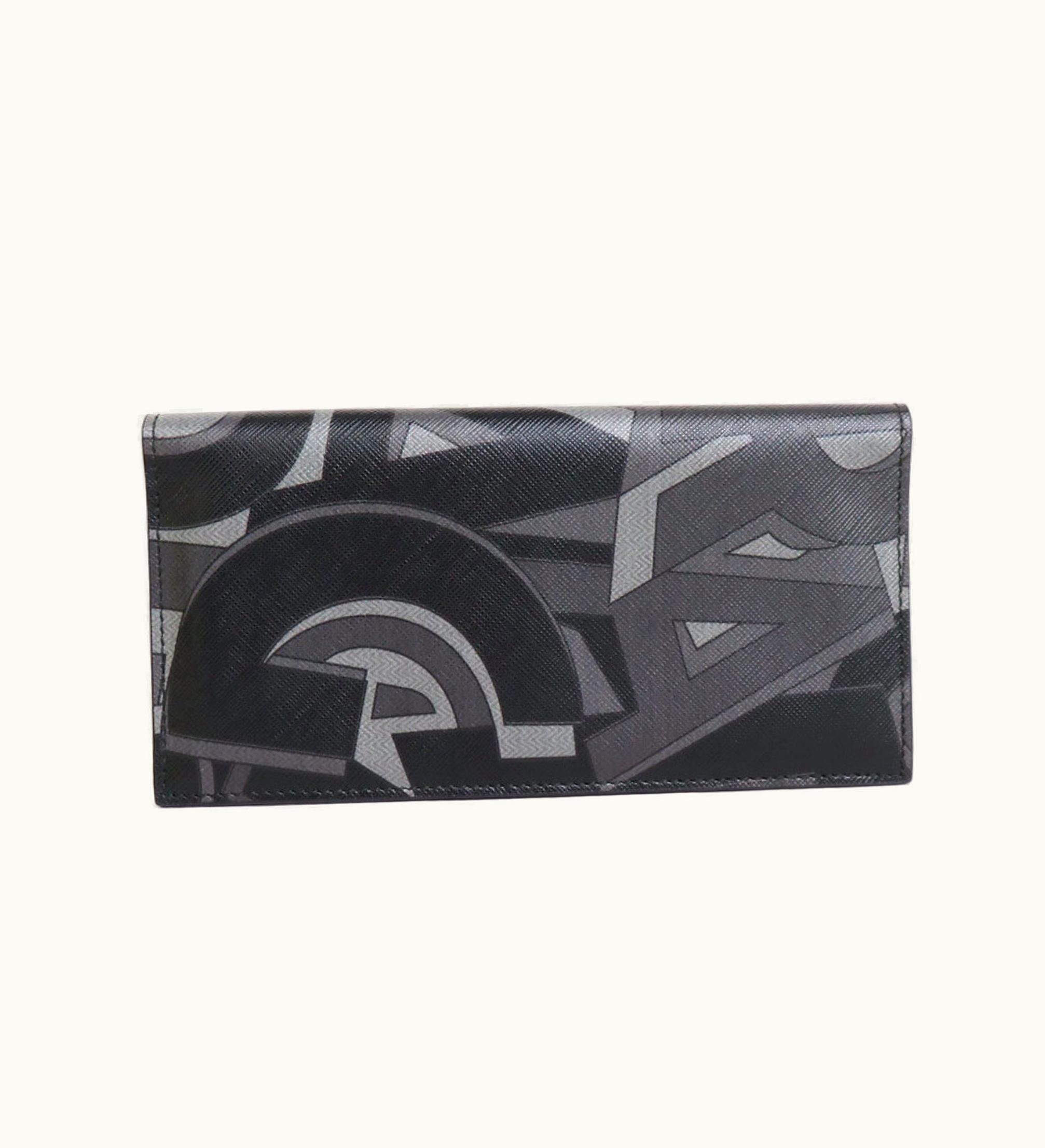 Salvatore Ferragamo Salvatore Ferragamo Bill Purse Leather Black/Gray Men's