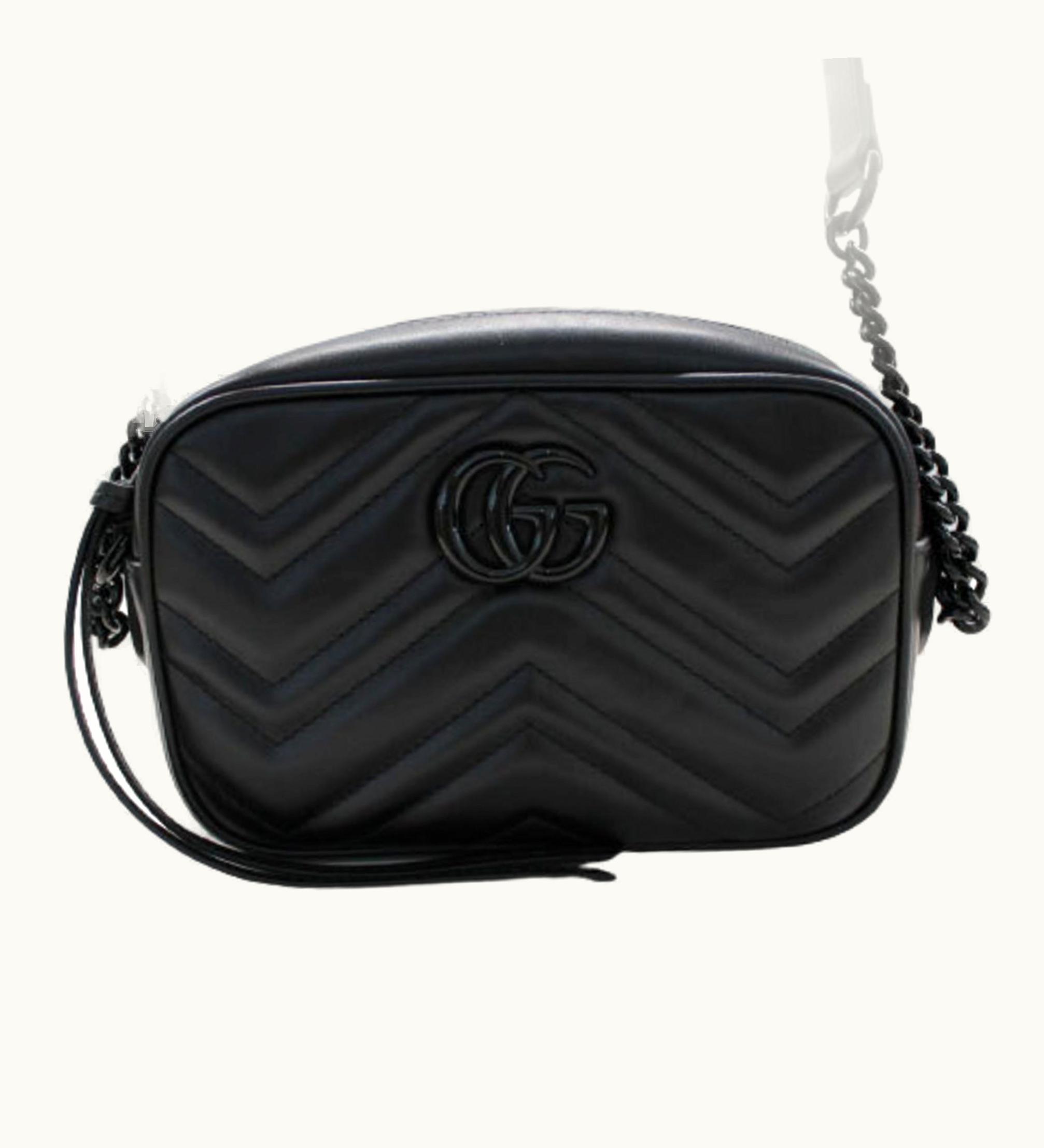 Gucci Gucci Bag Women's GG Marmont Shoulder Leather Black 634936 Quilting