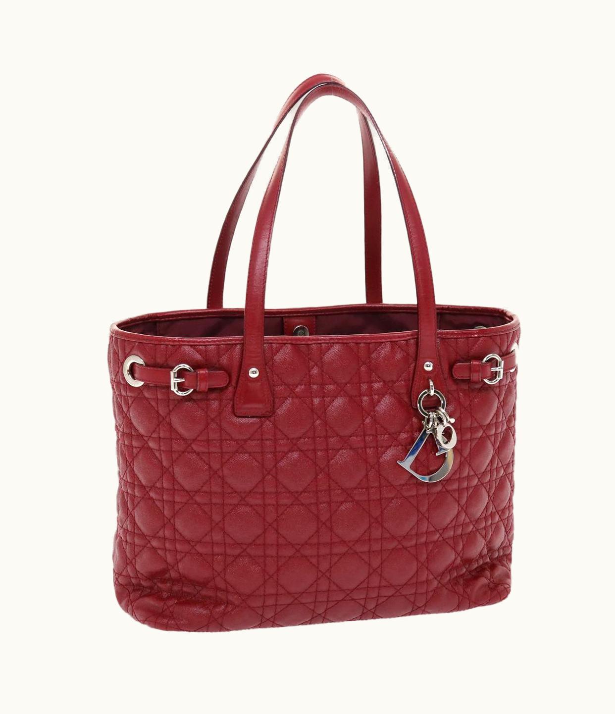 Dior Dior Christian Dior Canage Panarea Hand Bag Pvc Leather Red 01-Bo-0130