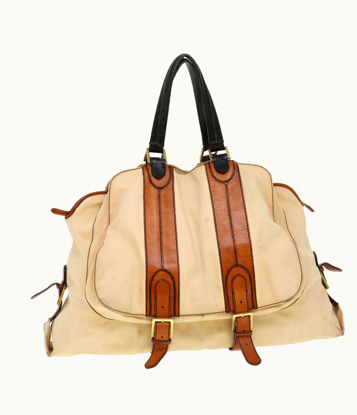 Fendi Fendi Shoulder Bag Canvas Beige