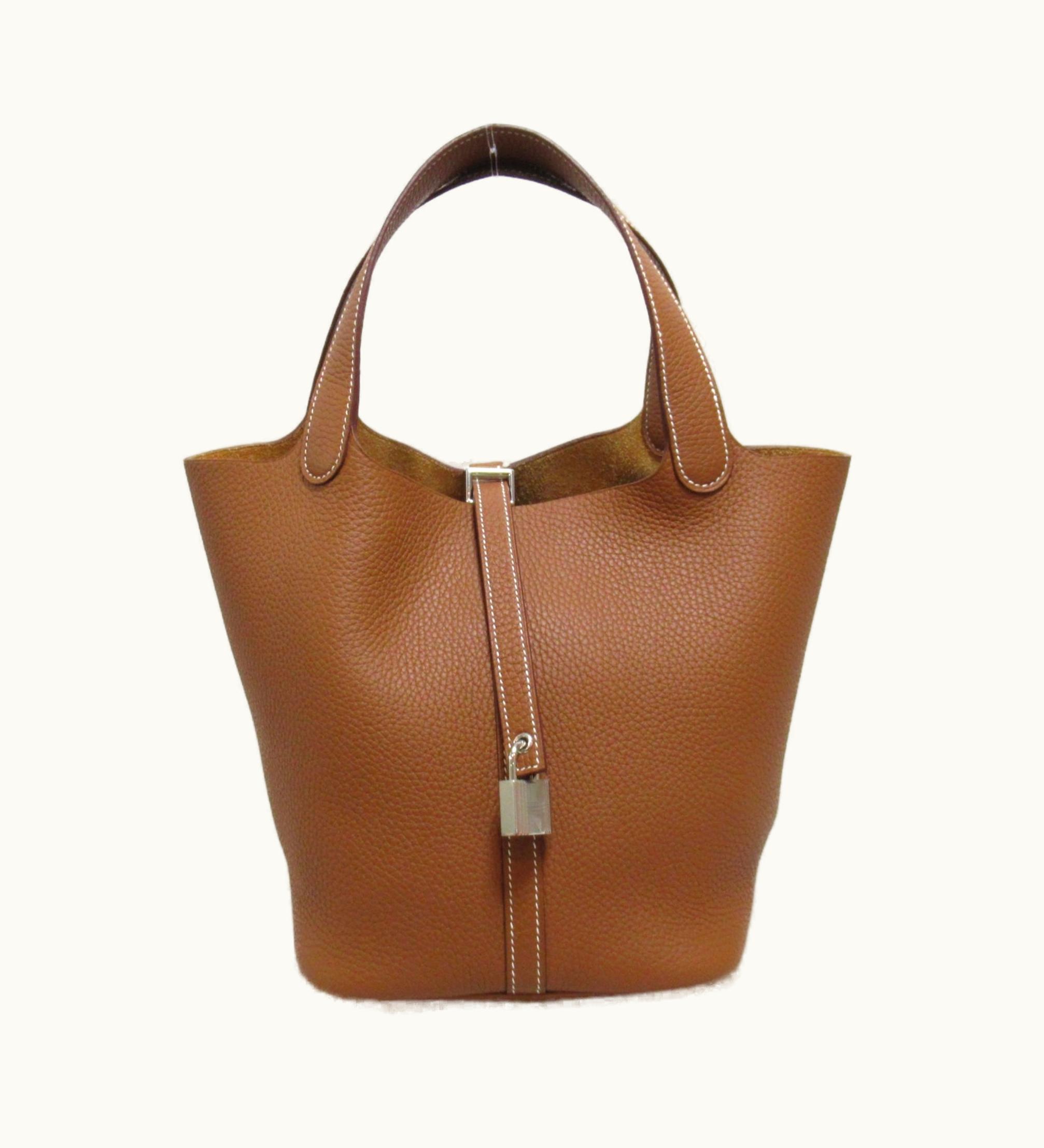 Hermès Hermès Picotin Rock MM Tote Bag Brown Gold Taurillon Clemence Leather