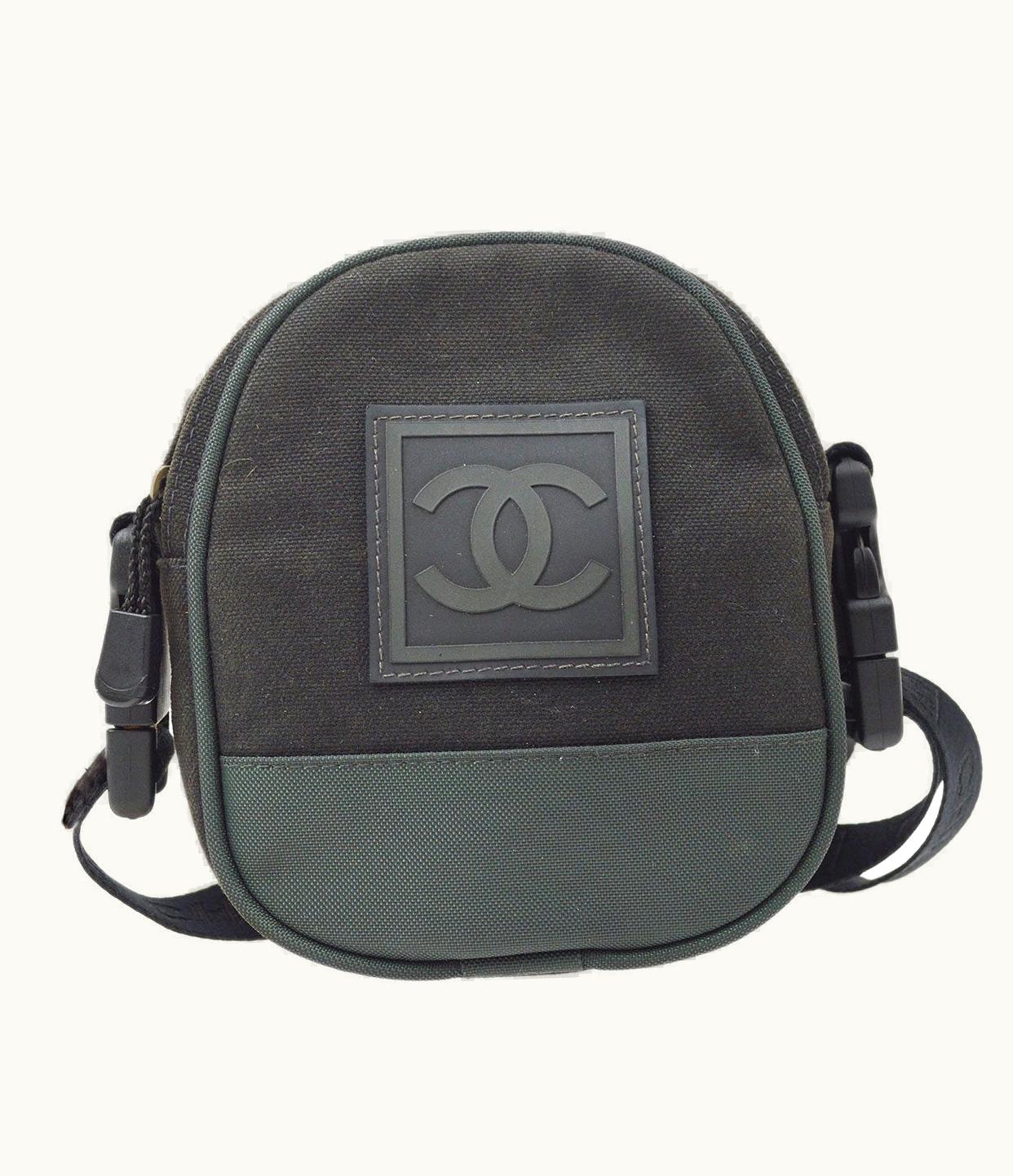 Chanel Chanel 2003-2004 Sport Line Belt Bag Black Green 39884