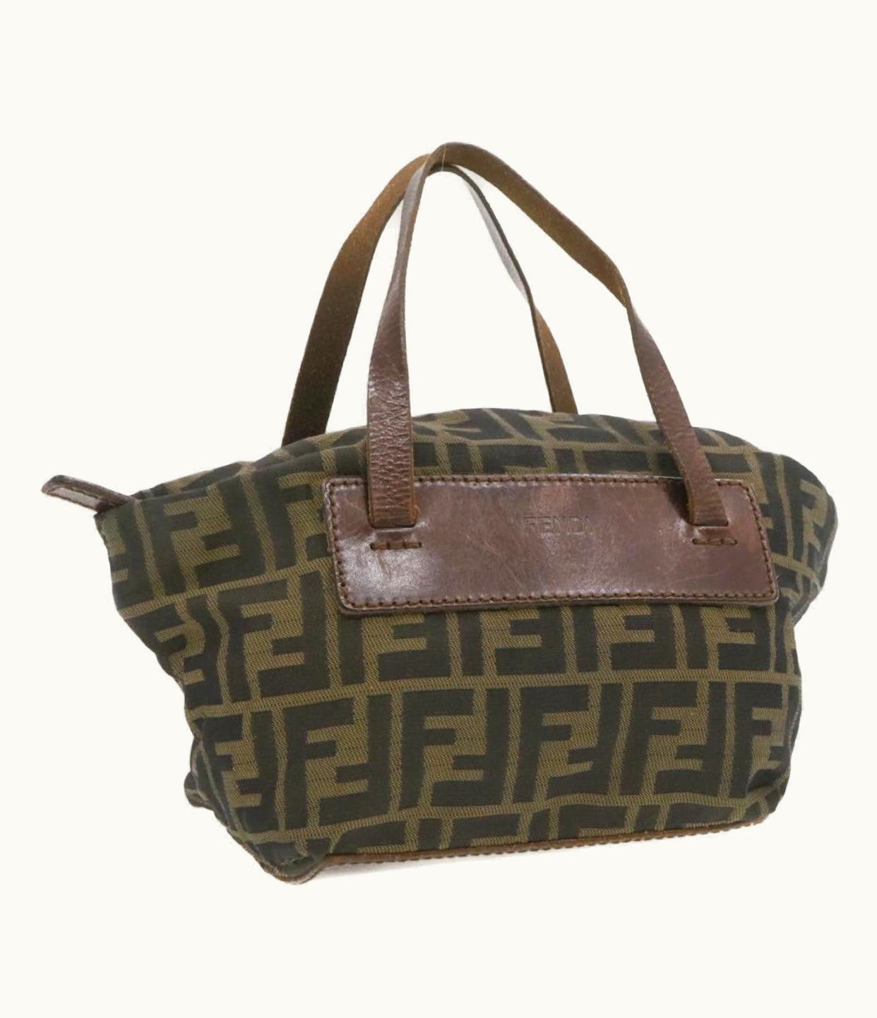 Fendi FENDI Zucca Canvas Hand Bag Brown/Black