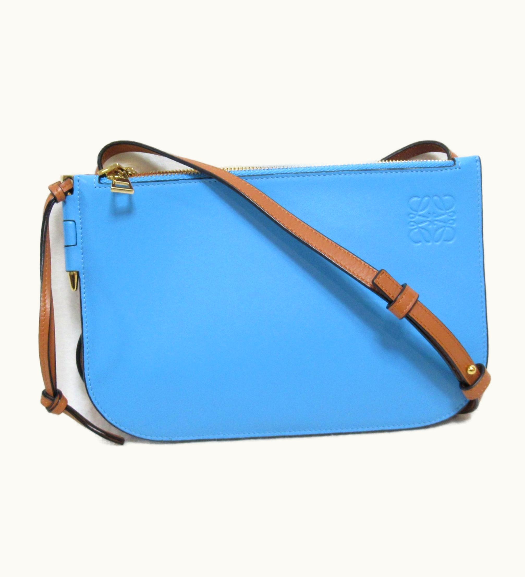 Loewe Loewe Shoulder Bag Blue Brown Leather