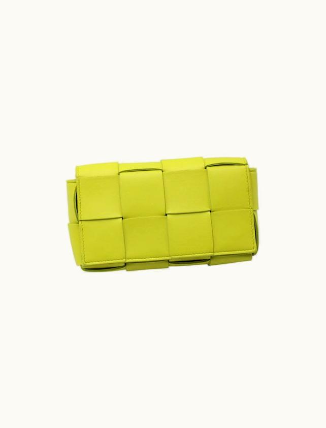 Bottega Veneta Bottega Veneta Lime Green Mini Intreccio Cassette Belt Bag
