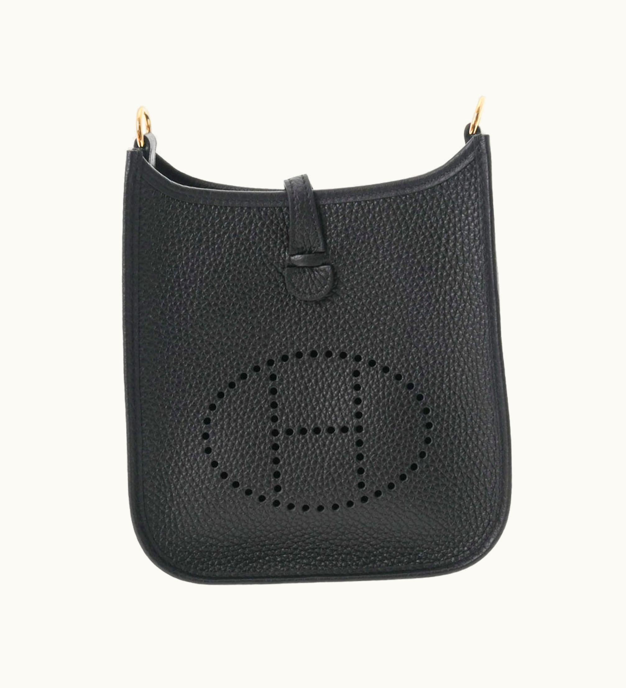 Hermès Hermès Evelyne TPM Black U Engraved Taurillon Clemence Shoulder Bag