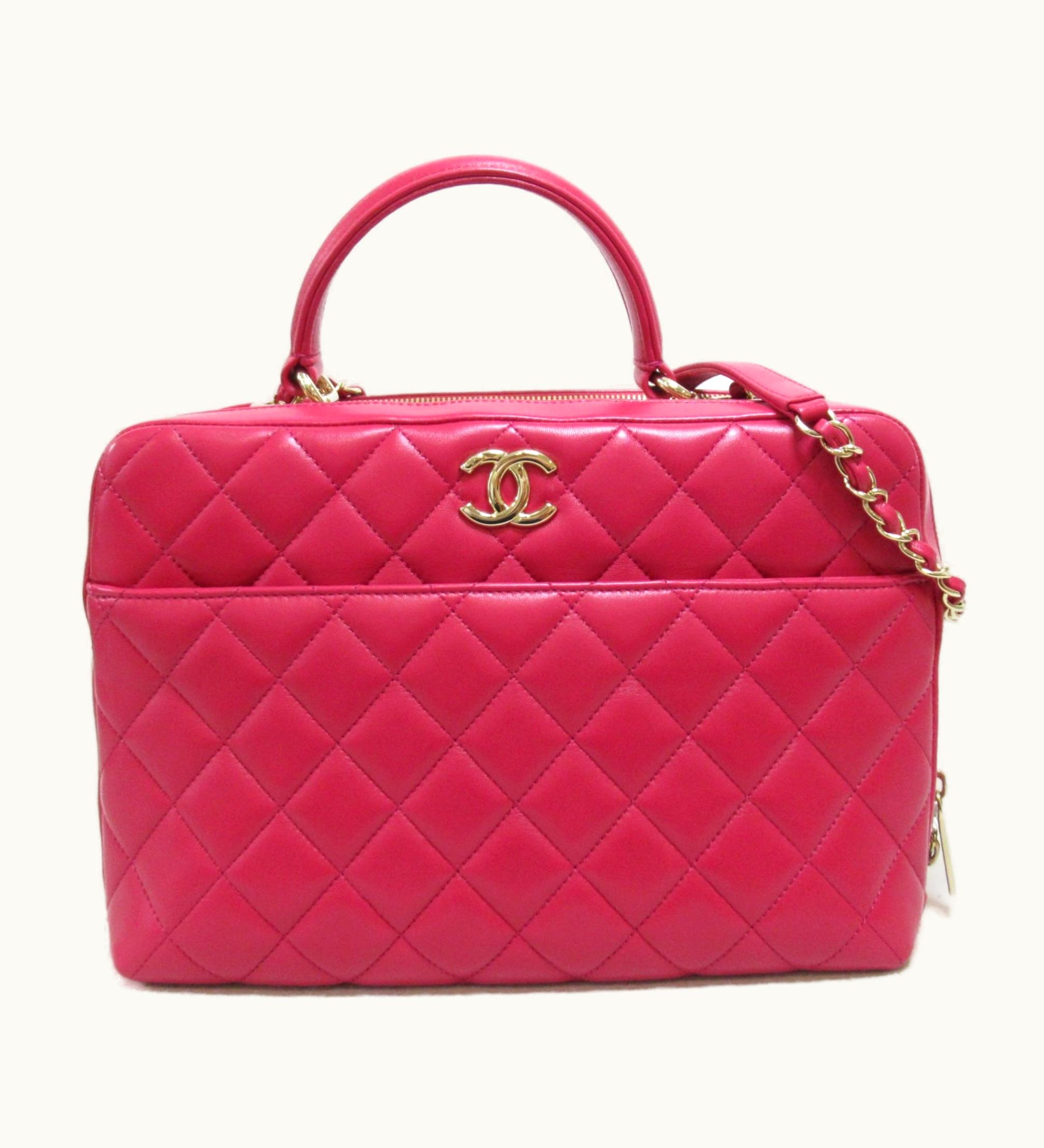 Chanel Chanel 2Way Bowling Bag Pink Lambskin [Sheep Leather]