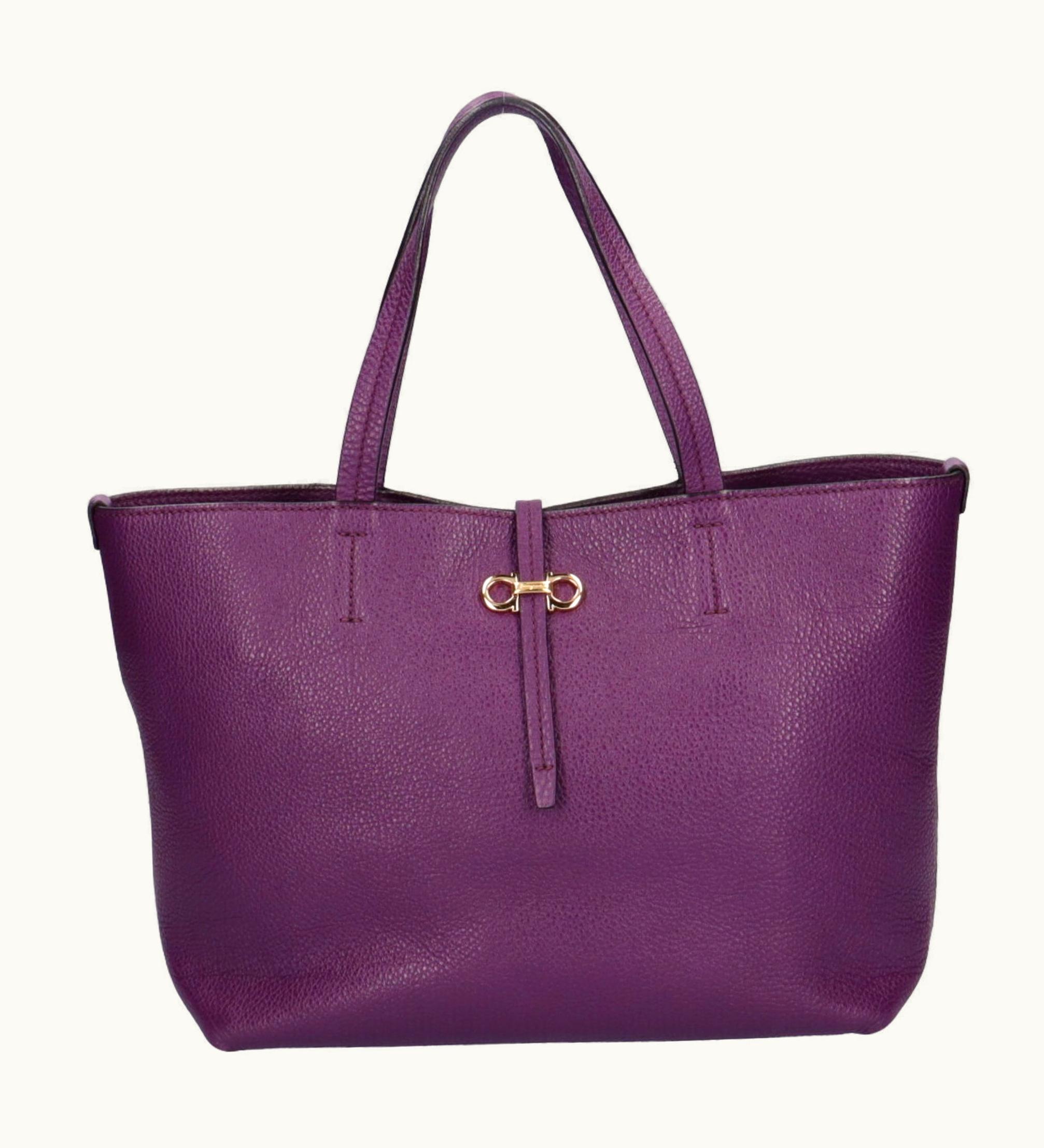 Salvatore Ferragamo Salvatore Ferragamo Gancini Tote Bag Leather Purple Ladies