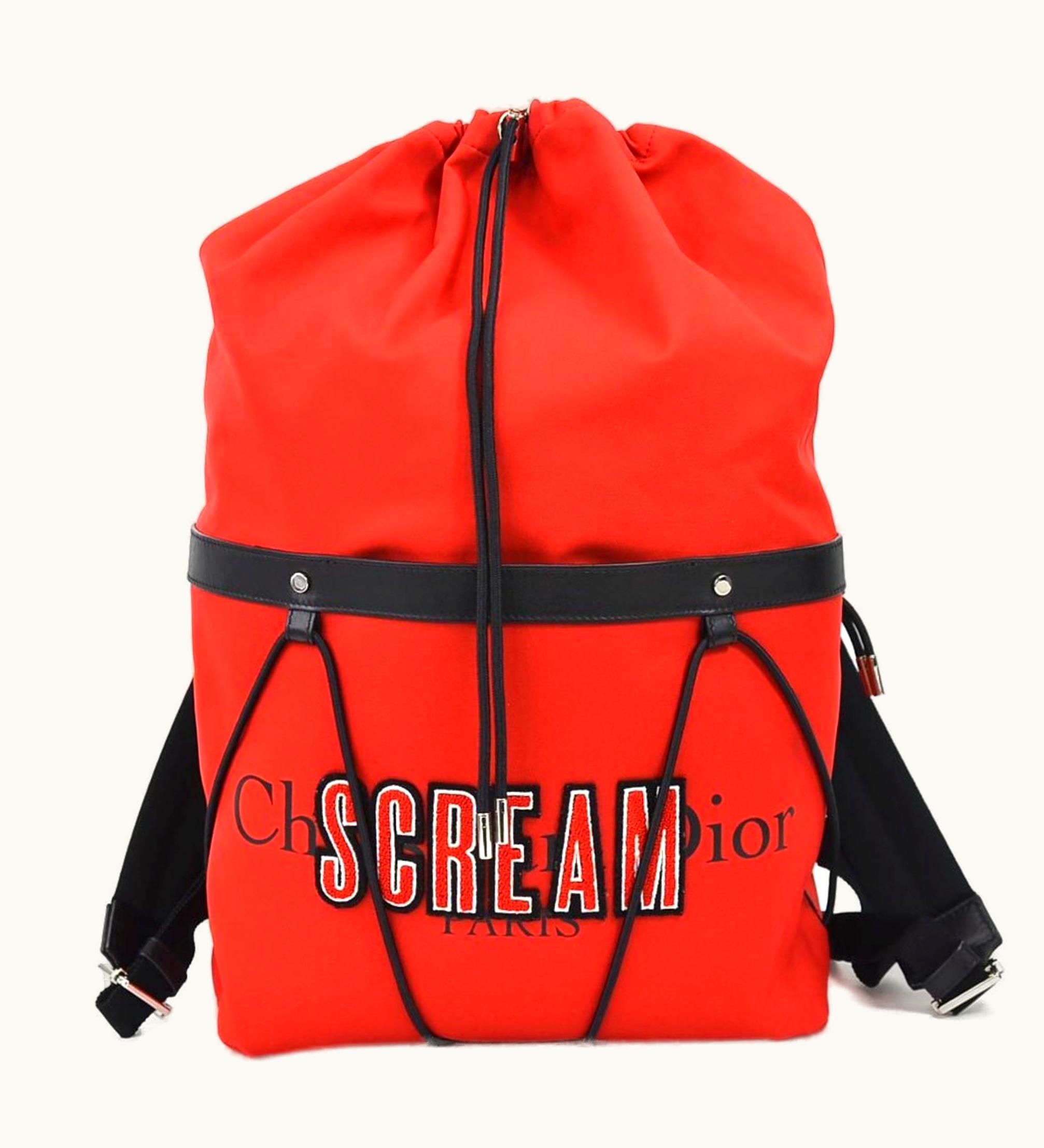 Dior Dior Homme Rucksack Scream Collaboration Canvas Red Men's