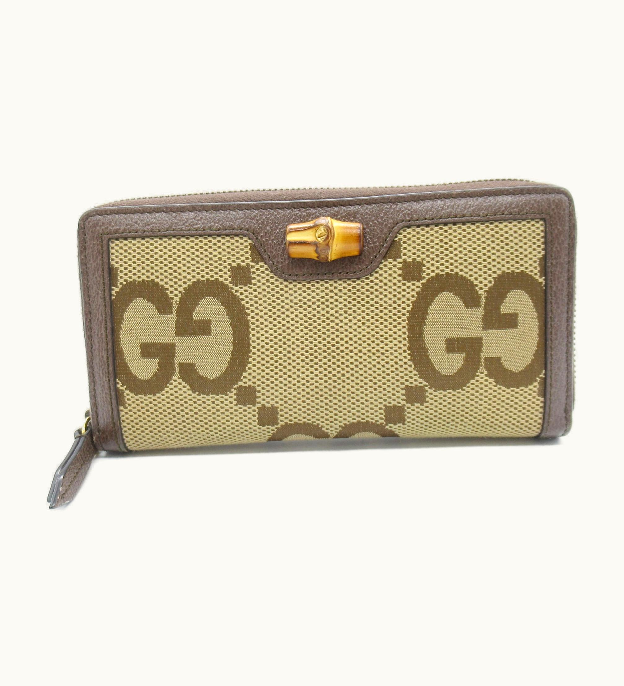 Gucci Gucci GG Diana Jumbo Round Long Wallet Brown Canvas