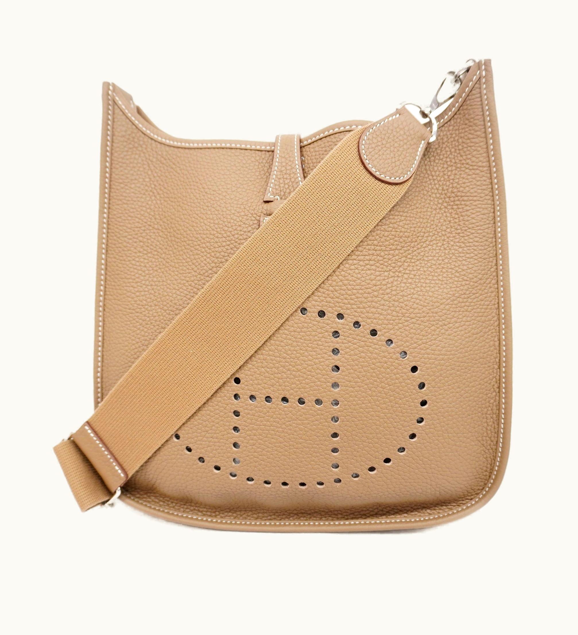 Hermès Hermès   Evelyne 3 X Engraved Taurillon Clemence Leather Etoupe Gray