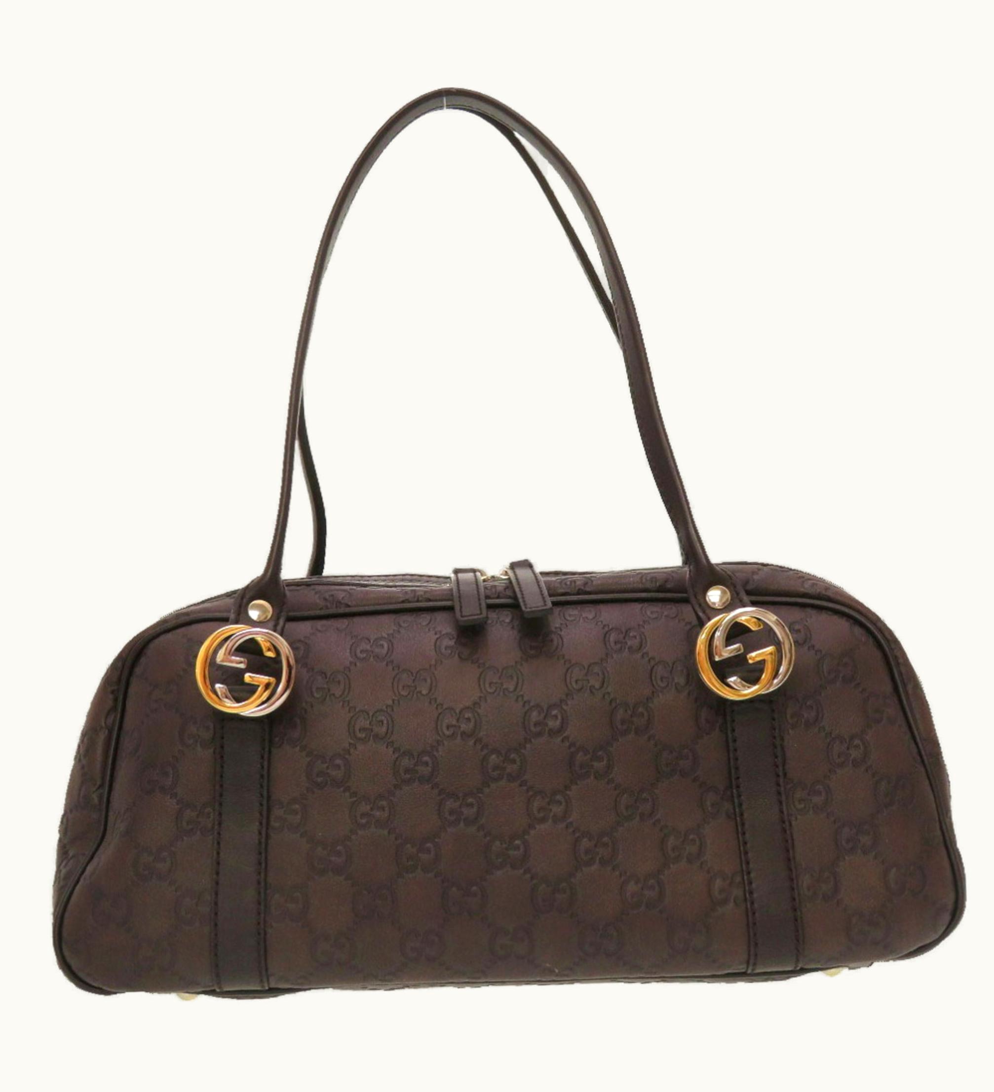 Gucci Guccisima Leather Brown GG 232958 Boston Bag 0141