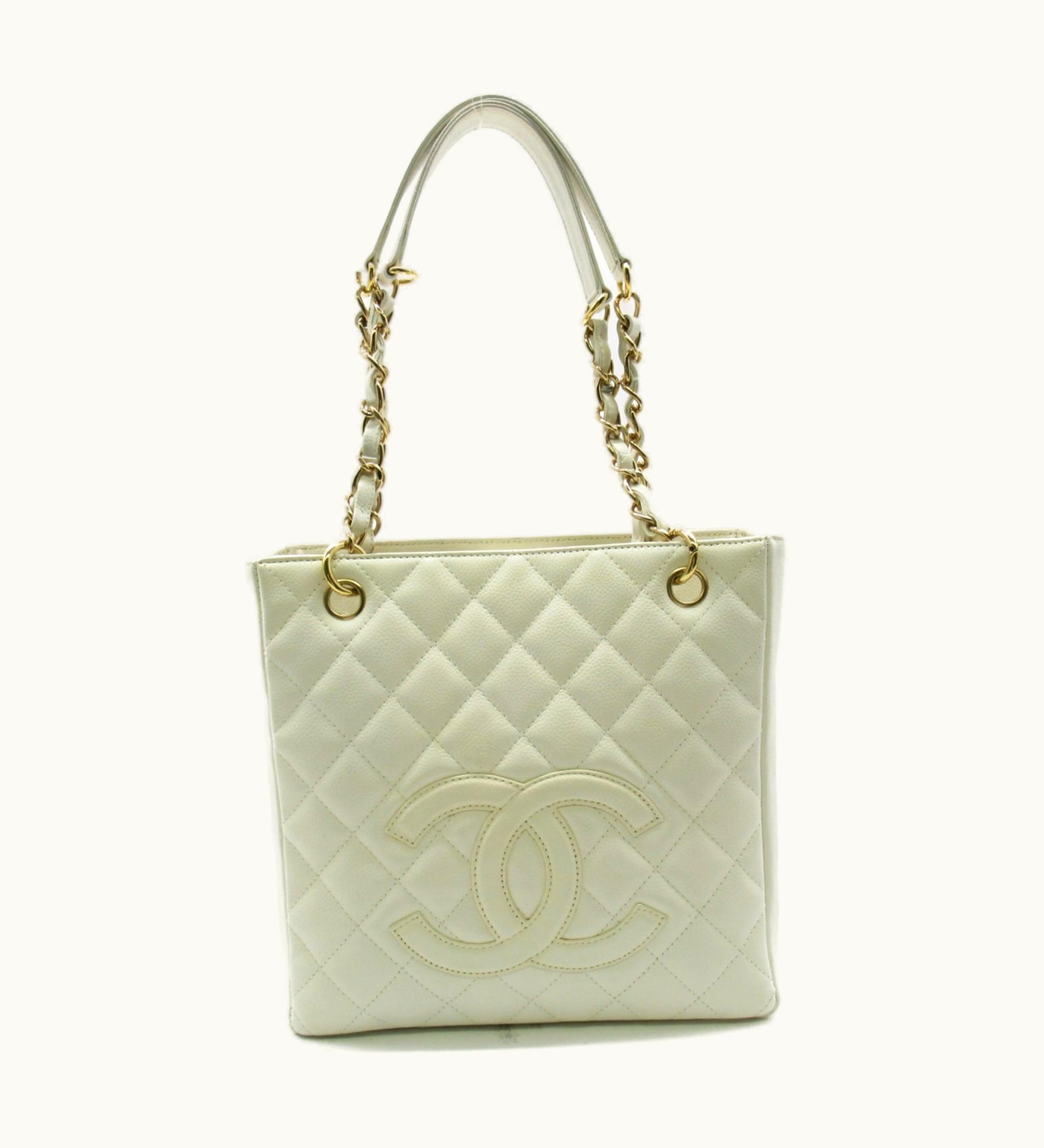 Chanel Chanel Tote Bag White Caviar Skin [Grained Calf]
