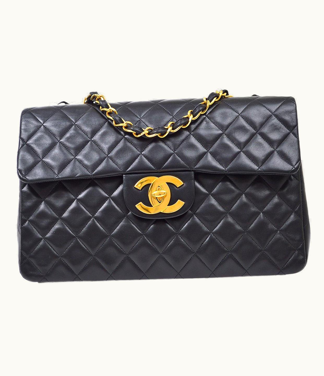 Chanel Chanel 1994-1996 Classic Flap Maxi Black Lambskin 92994