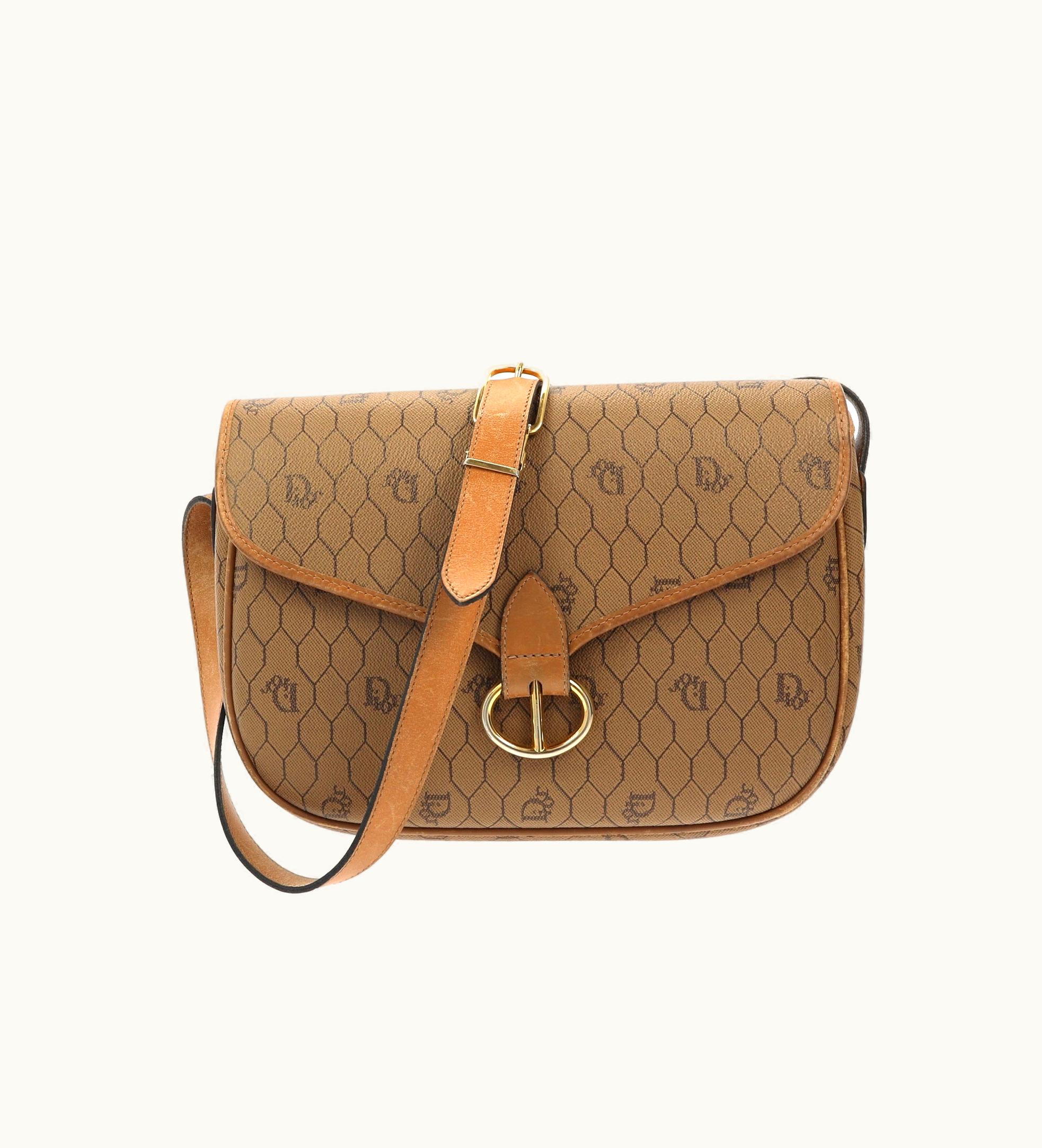 Dior Dior Christian Dior Crossbody Bag In Brown Canvas