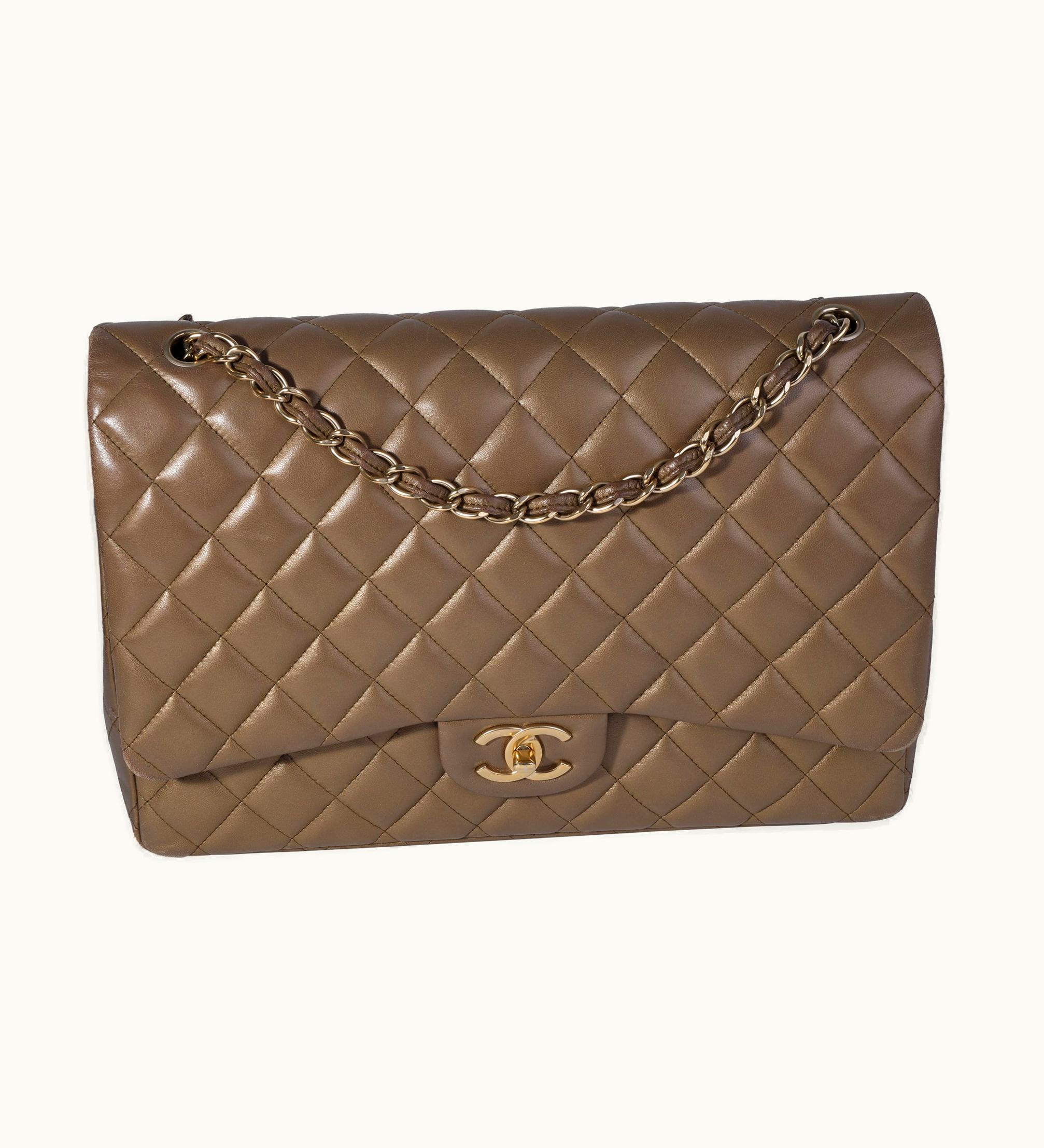 Chanel Chanel Maxi Classic Double Flap Shoulder Bag Bronze Lambskin