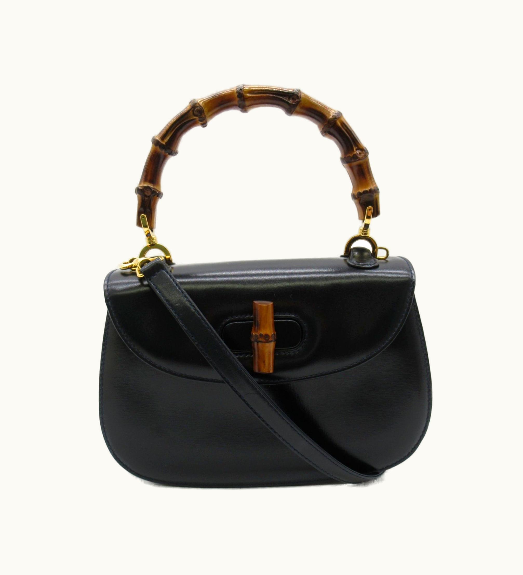 Gucci Gucci Bambou 2Wayshoulder Bag Navy Calfskin [Cowhide] 000.2046