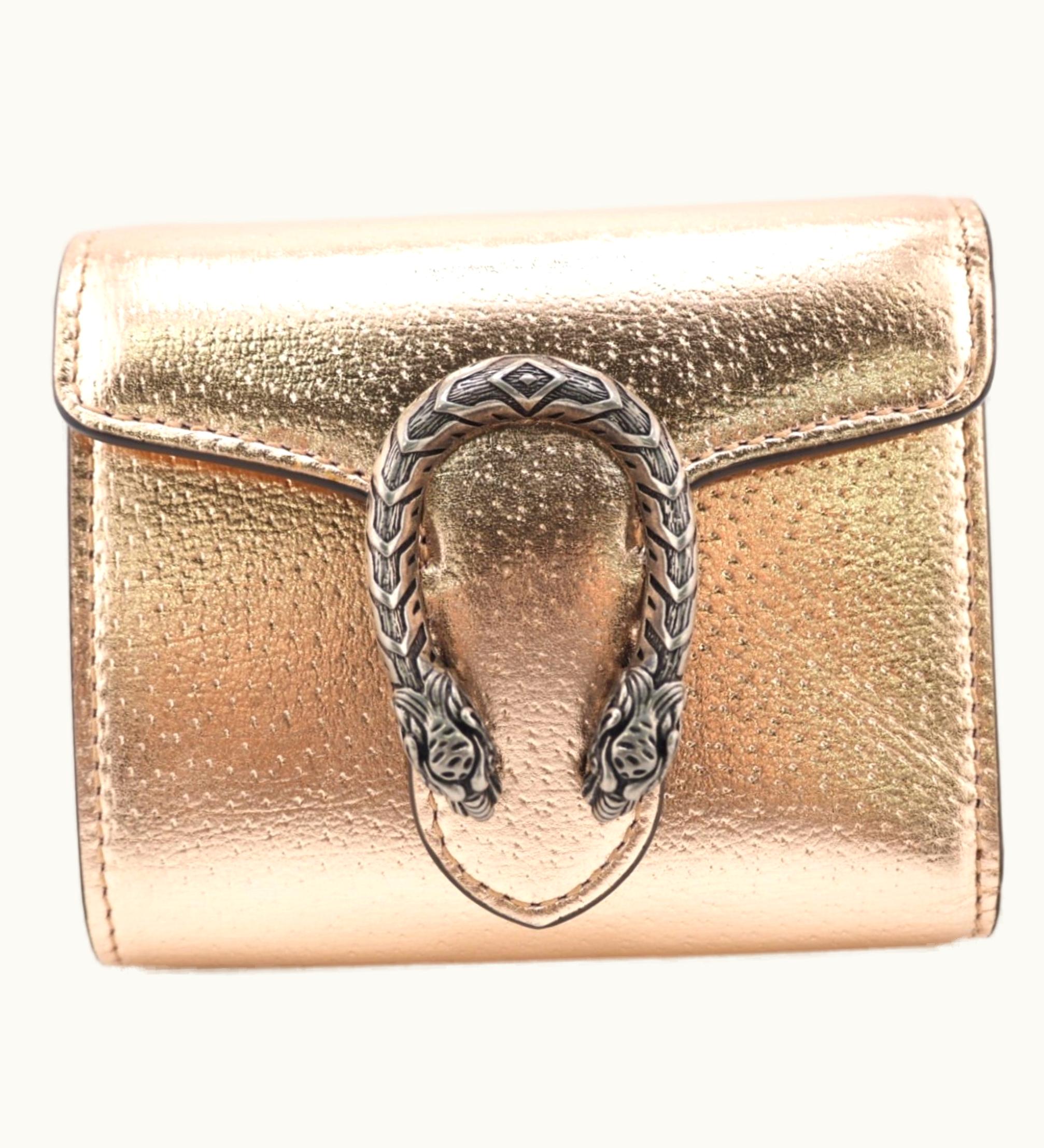 Gucci Gucci 627073 Dionysus Compact Wallet Trifold Pink Women's