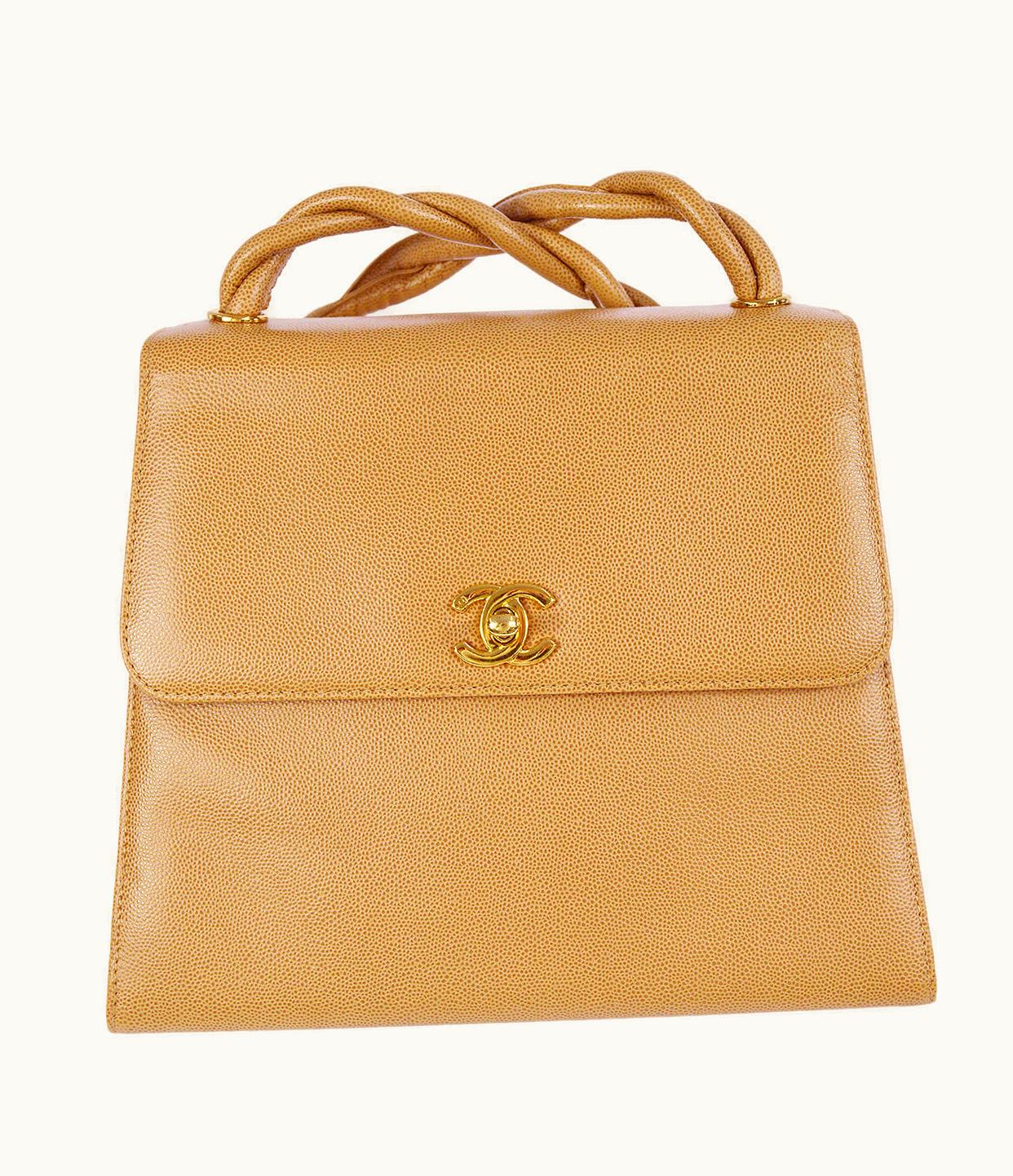 Chanel Chanel Braided Shoulder Bag Beige Caviar 97359