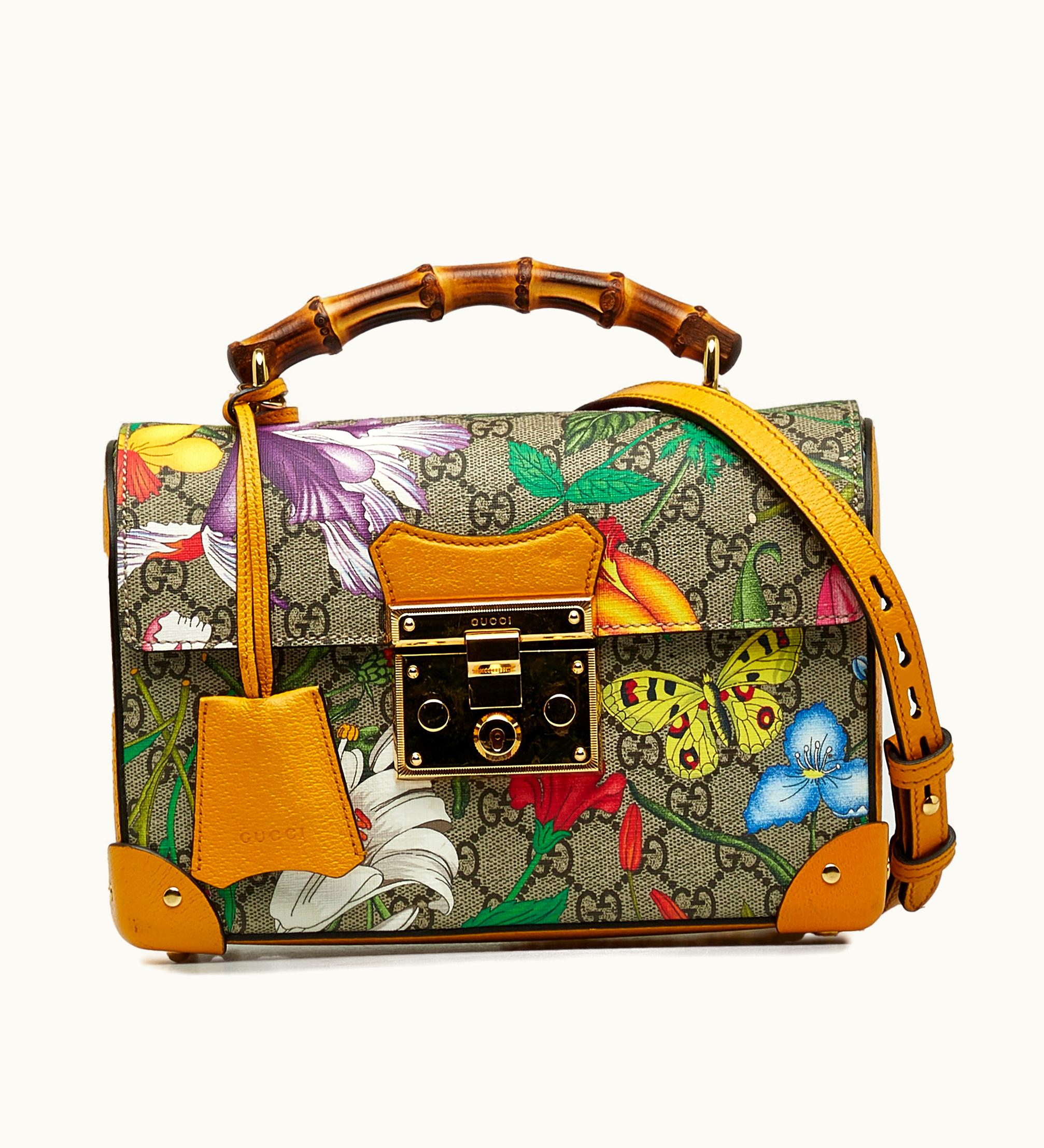 Gucci Gucci Bamboo GG Tian Padlock Satchel