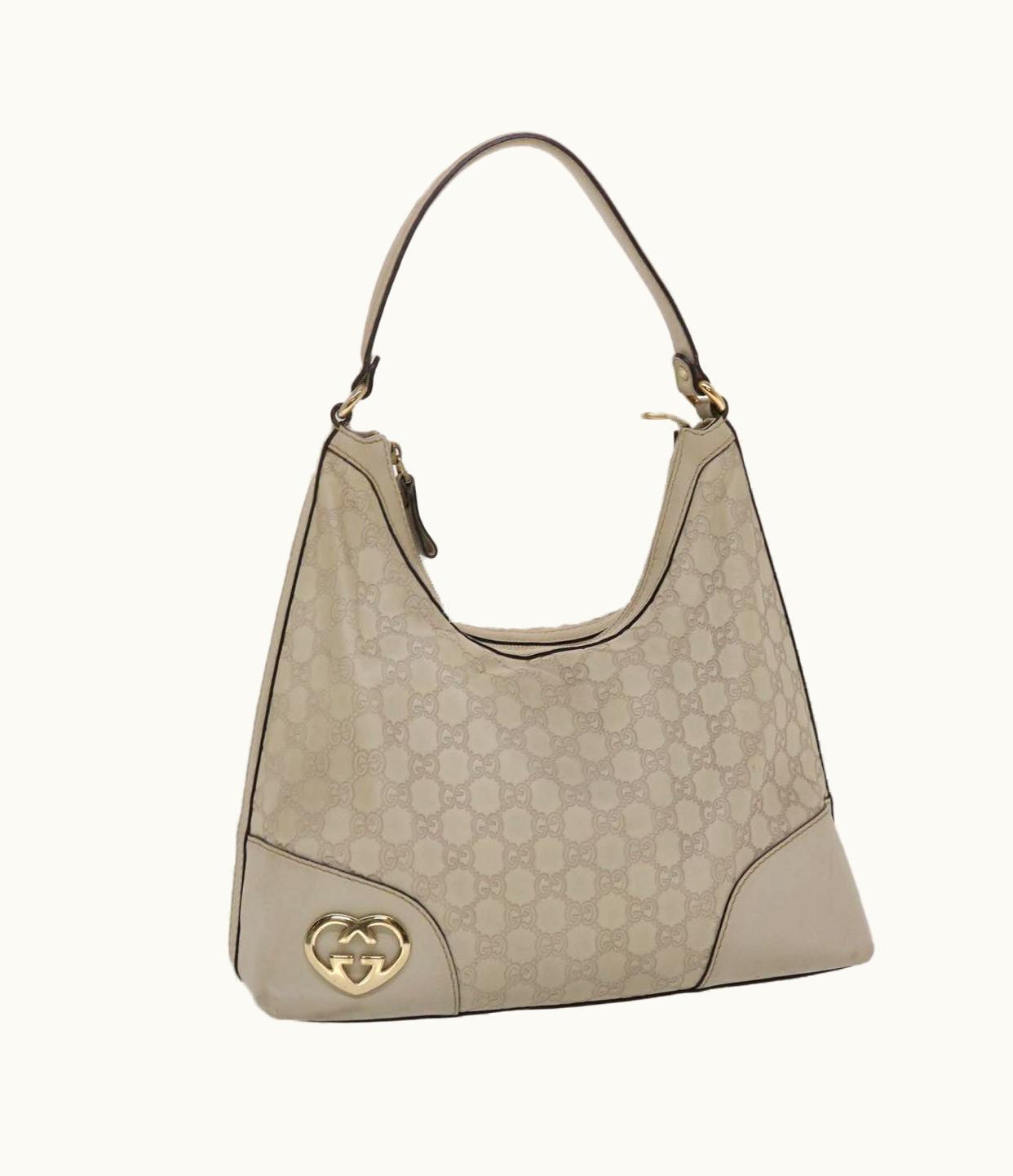 Gucci Gucci Shima Shoulder Bag Leather White 002404 49070