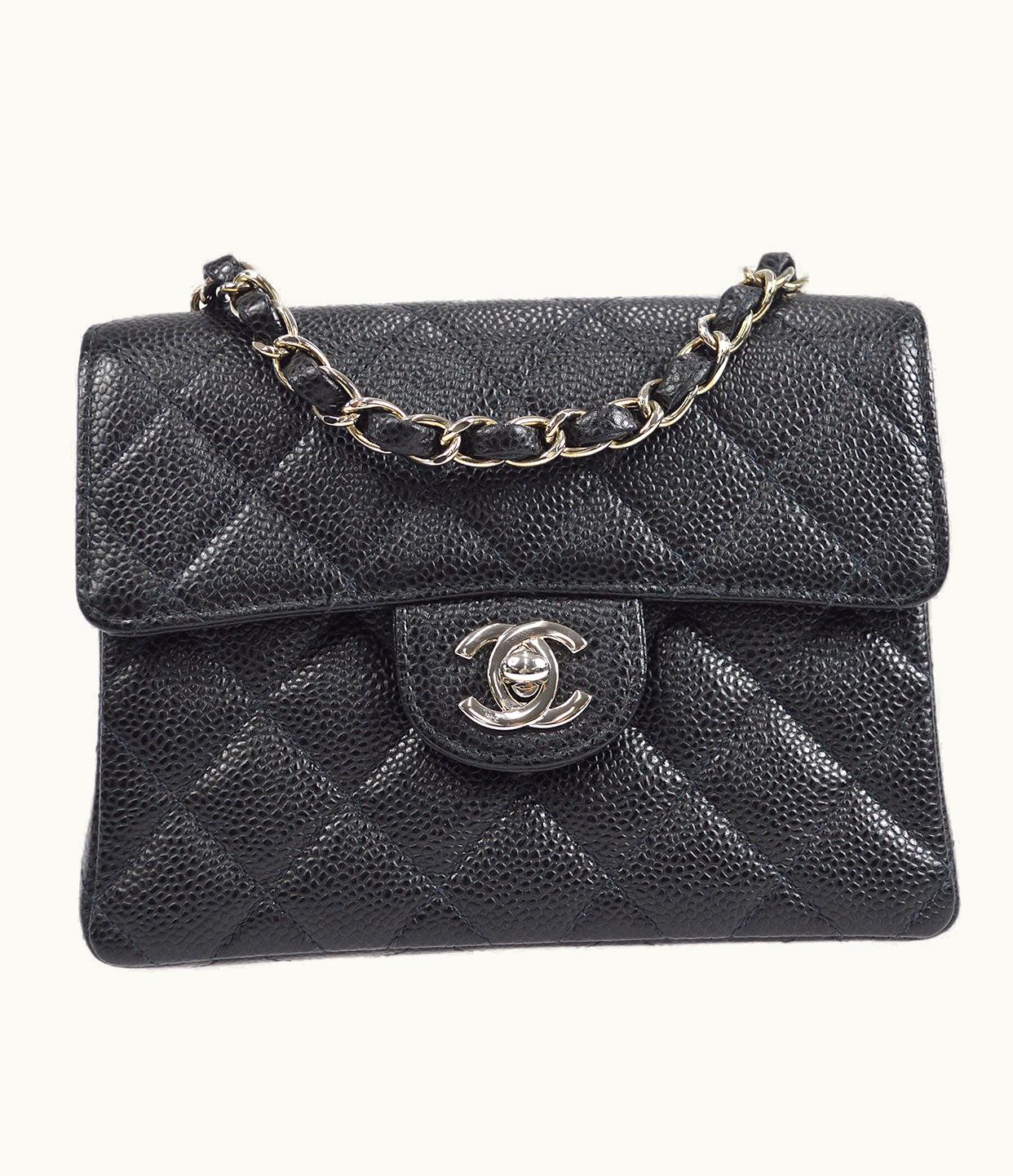 Chanel Chanel 2000-2001 Classic Square Flap Mini 17 Black Caviar 27254
