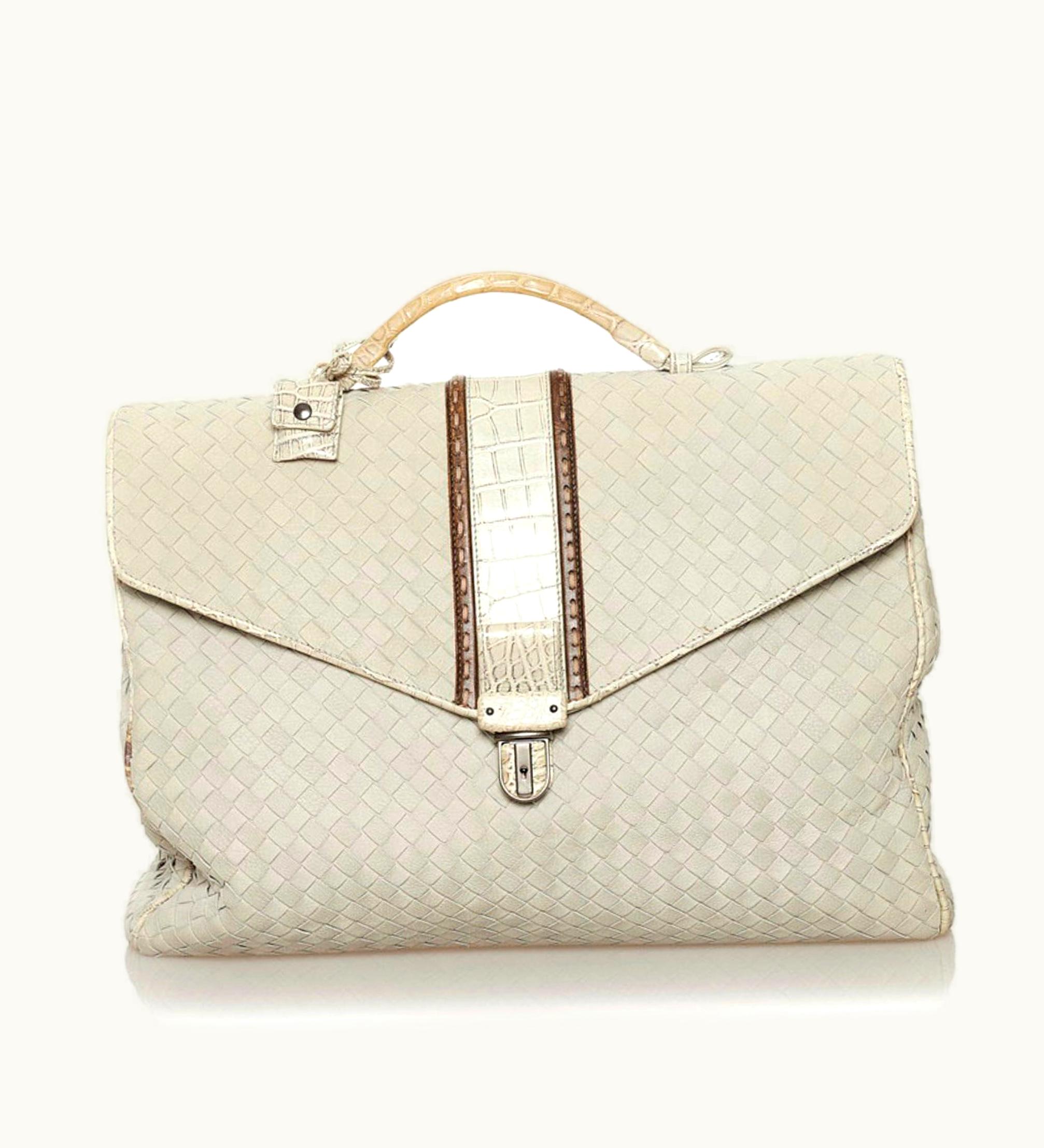 Bottega Veneta Bottega Veneta Intrecciato Bag 191259 Light Gray Leather Men Bottegaveneta