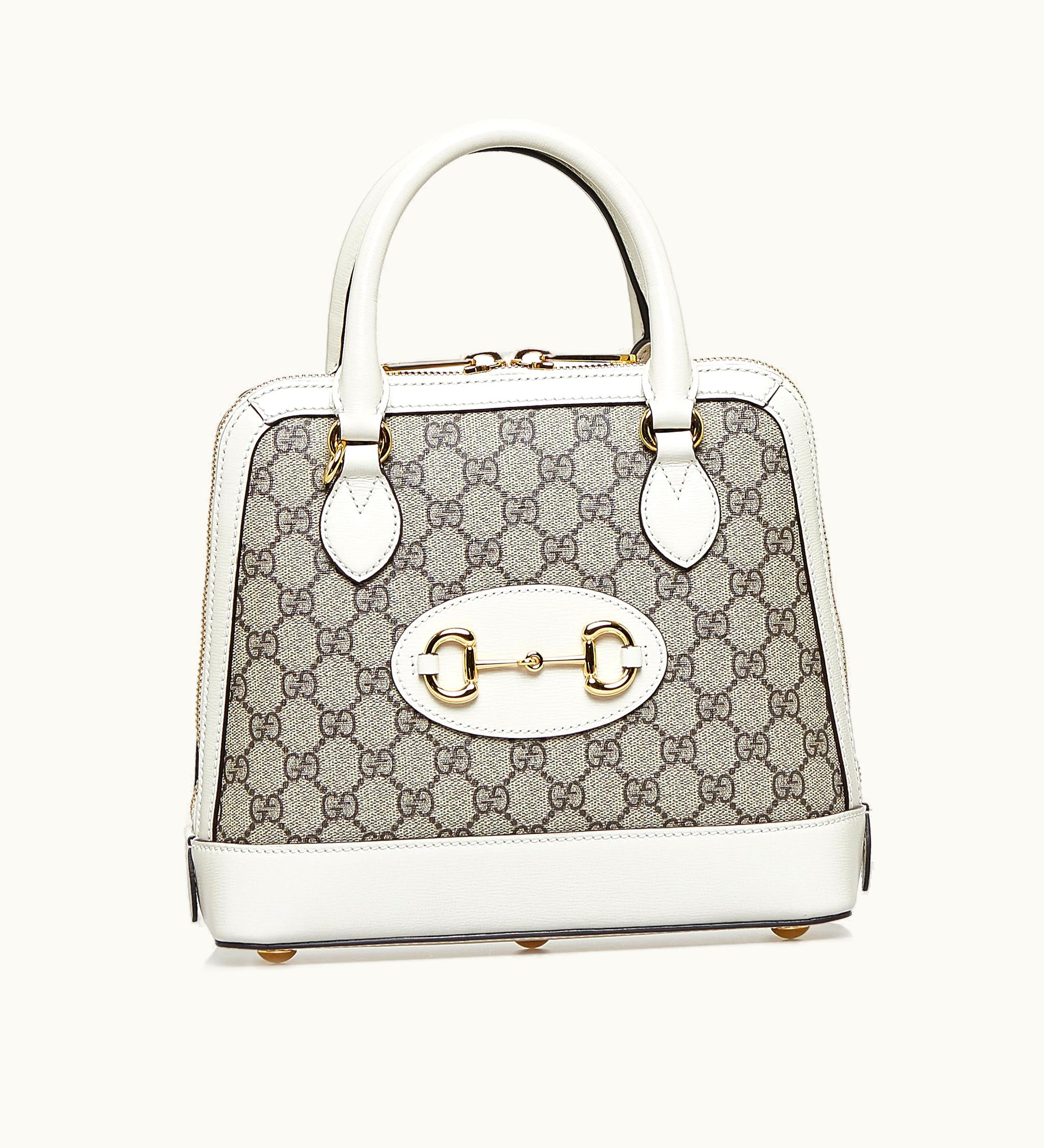 Gucci Gucci GG Supreme Horsebit 1955 Coated Canvas Satchel Black