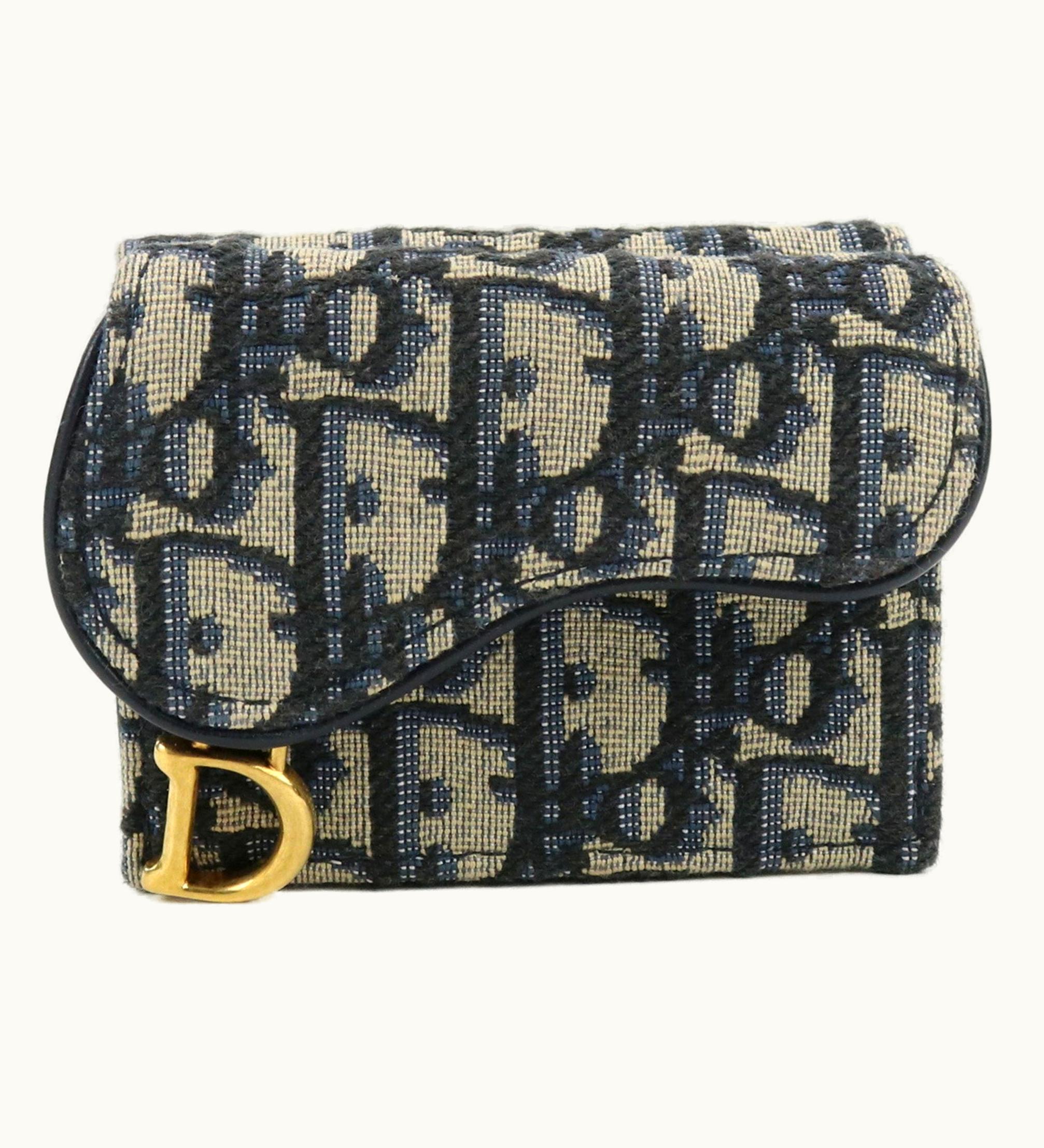 Dior Dior Christian Dior Saddle S5653 Ctzq M928 Three-Fold Wallet With Coin Purse Jacquard Ladies