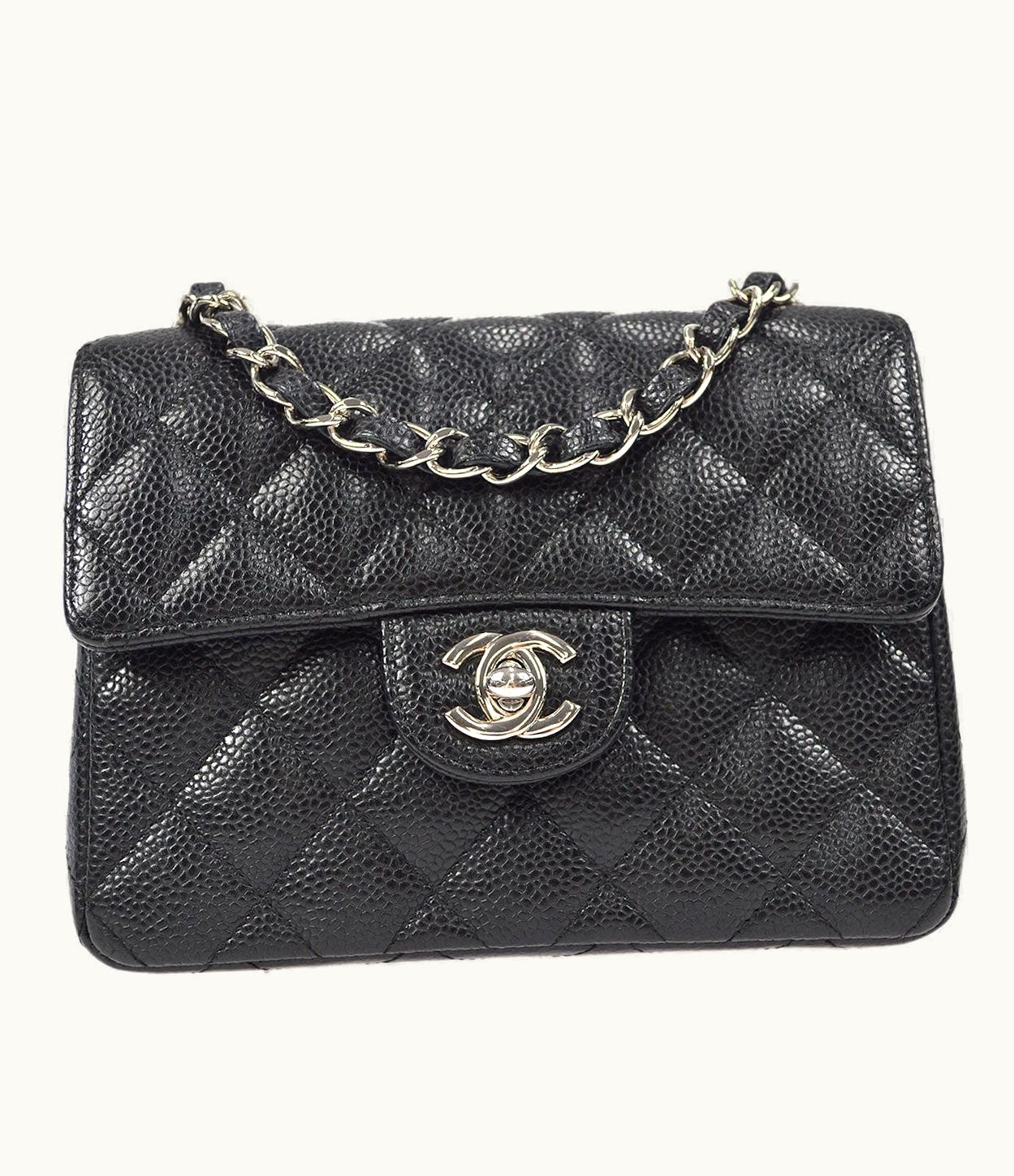 Chanel Chanel Classic Flap Mini Square Chain Shoulder Bag Black Caviar 58017