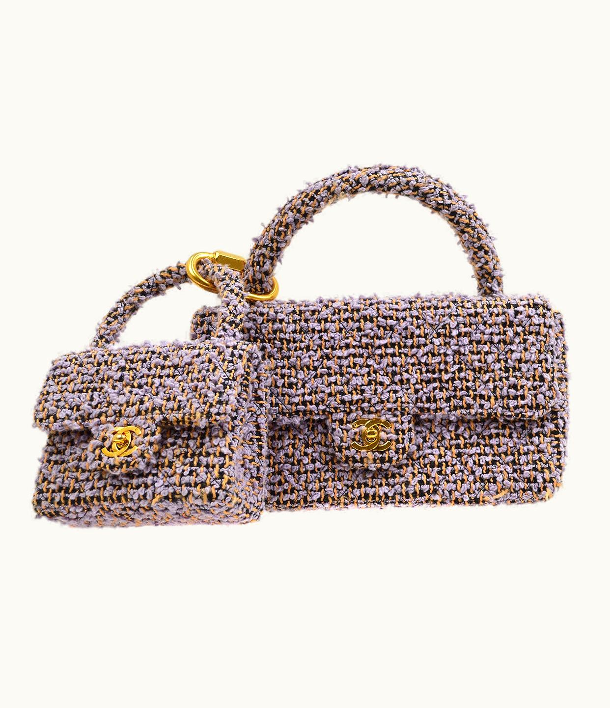 Chanel Chanel * 1994 Tweed Top Handle Bag Set 22024