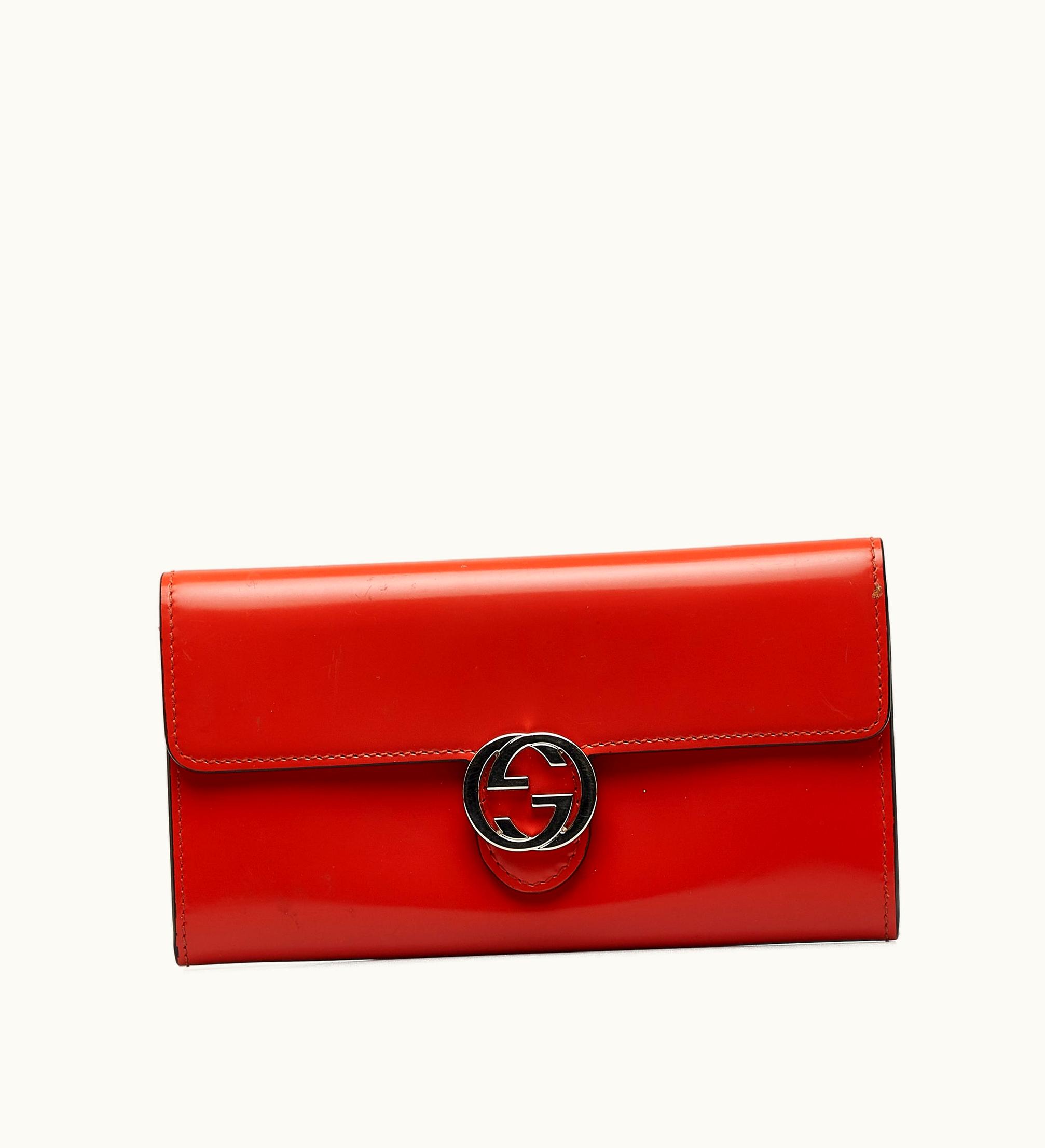 Gucci Gucci Interlocking G Chain Leather Long Wallet Long Wallets