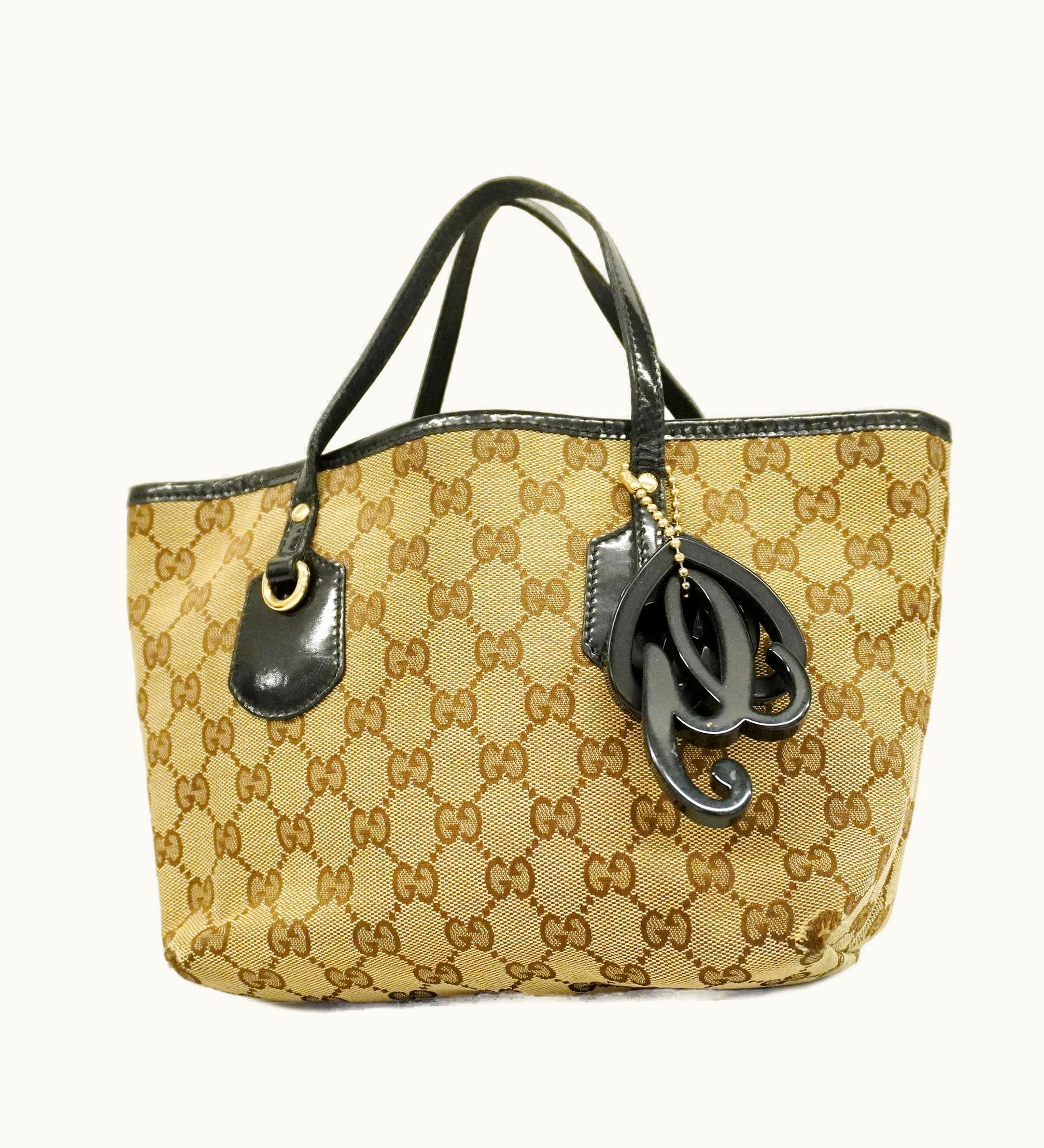 Gucci Gucci GG Canvas Handbag 212001 Women's Canvas Handbag Beige, Black