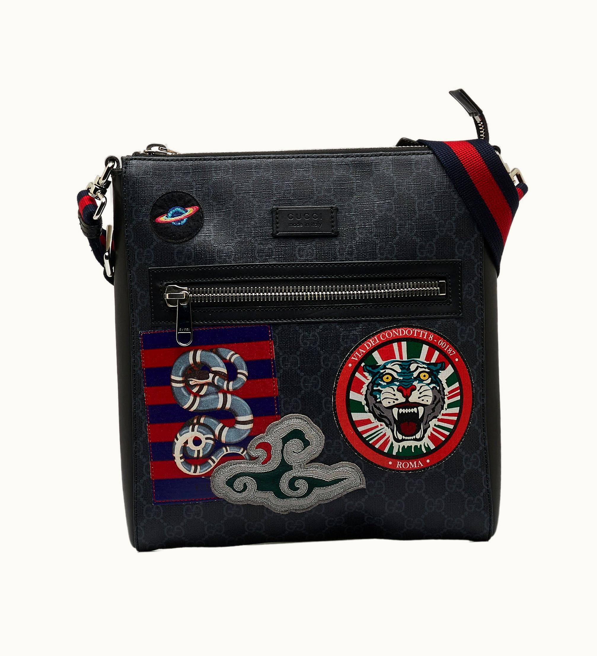 Gucci GUCCI GG Supreme Night Courrier Crossbody Bag Black