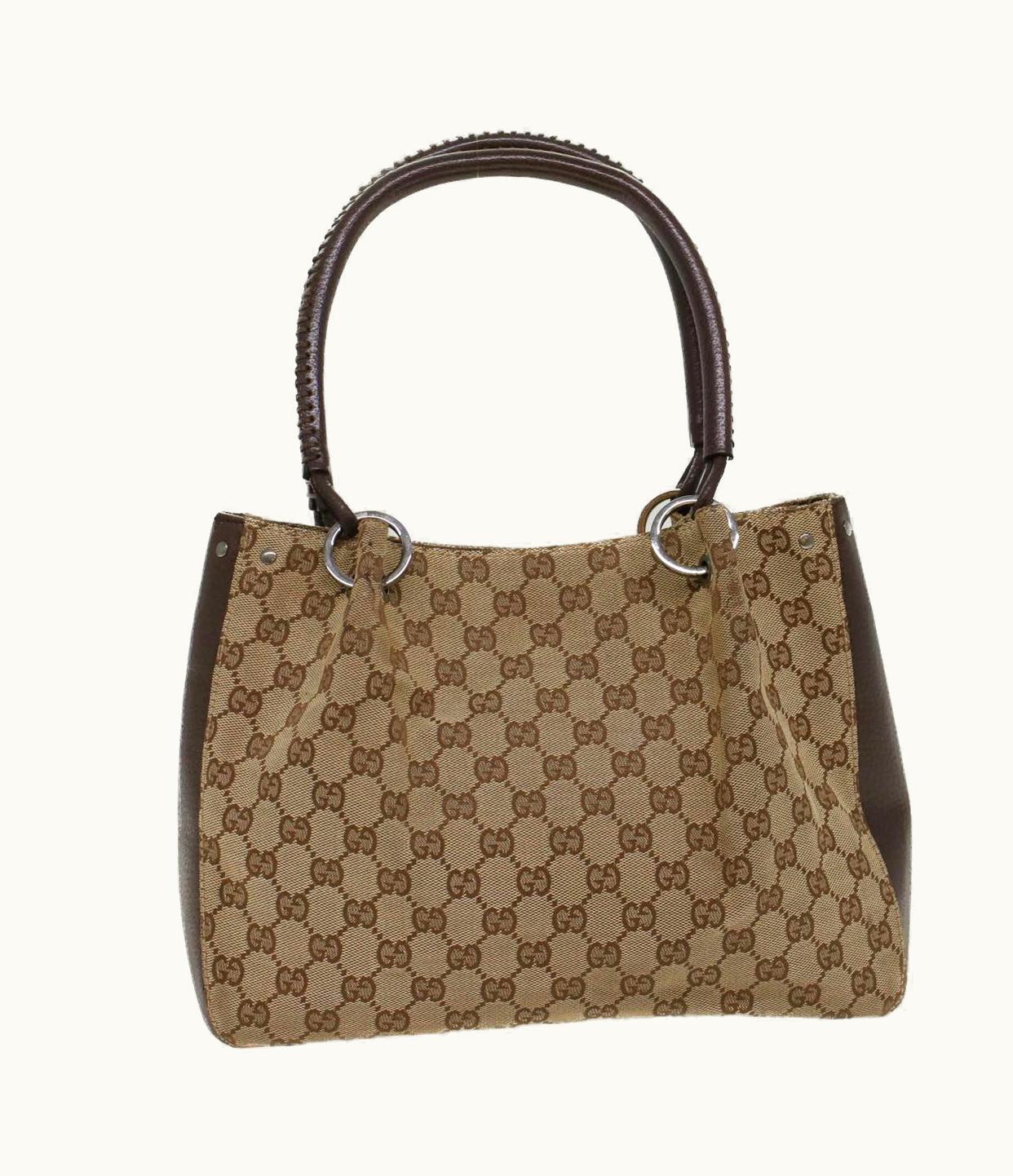 Gucci Gucci GG Canvas Hand Bag Beige 115007