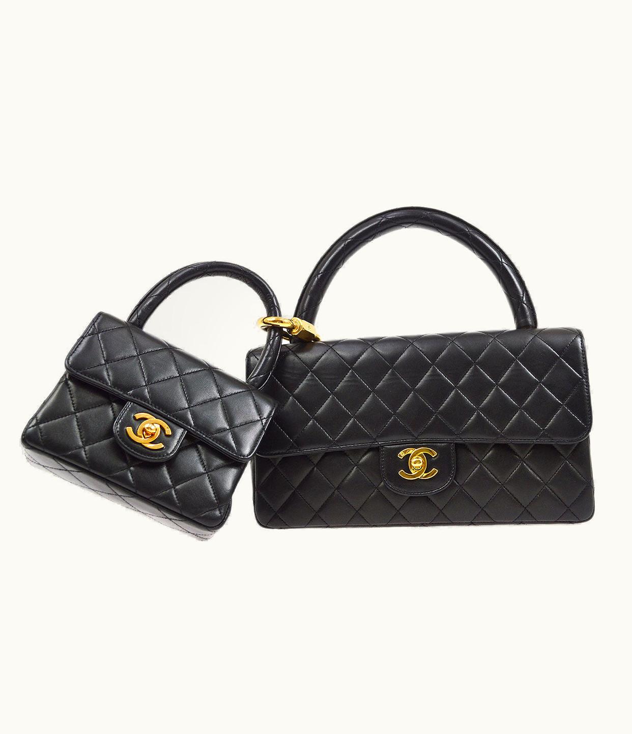 Chanel Chanel 1994 Classic Flap Handbags Set Black Lambskin 52051