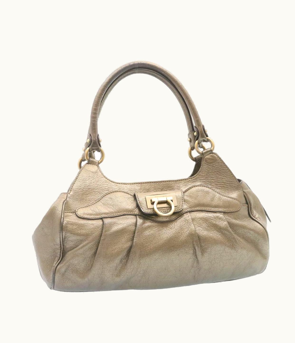 Salvatore Ferragamo Salvatore Ferragamo Gancini Tote Bag Leather Silver