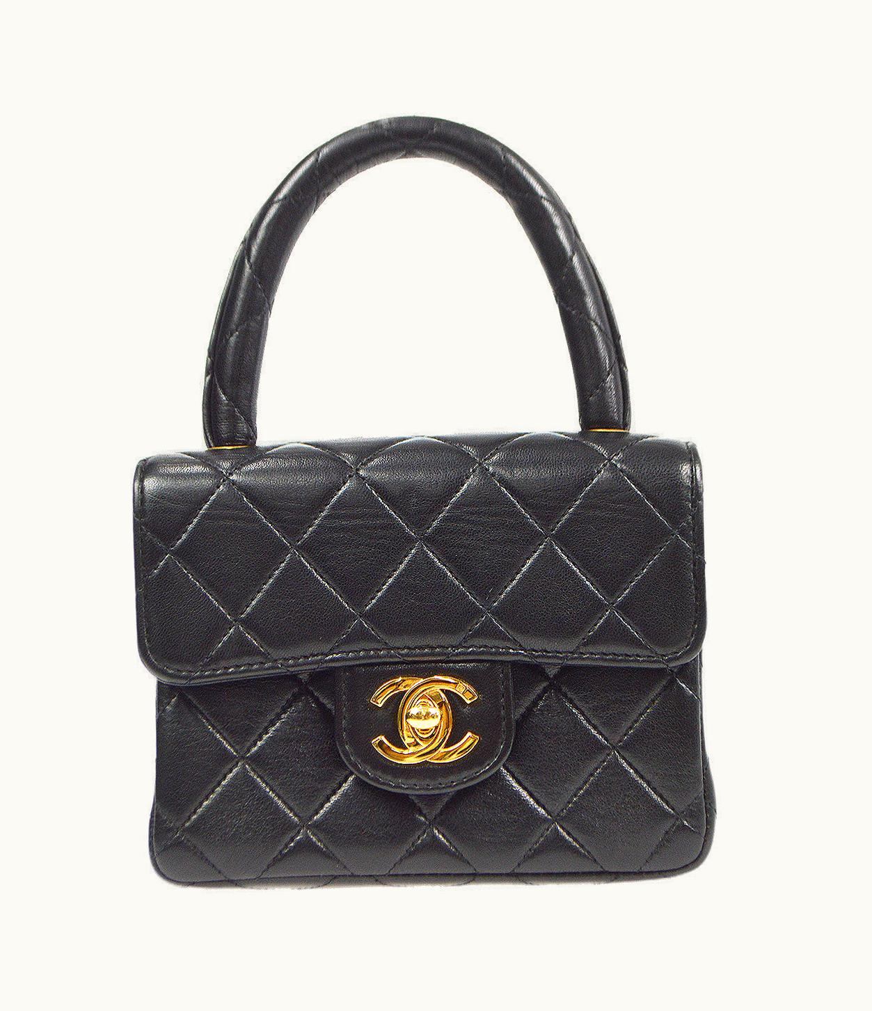 Chanel Chanel Classic Flap Micro Handbag Black Lambskin 97677