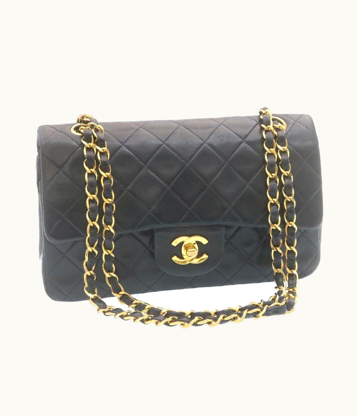 Chanel CHANEL Classic Matelasse 23 Chain Flap Shoulder Bag Lamb Skin Black Luxury Handbag
