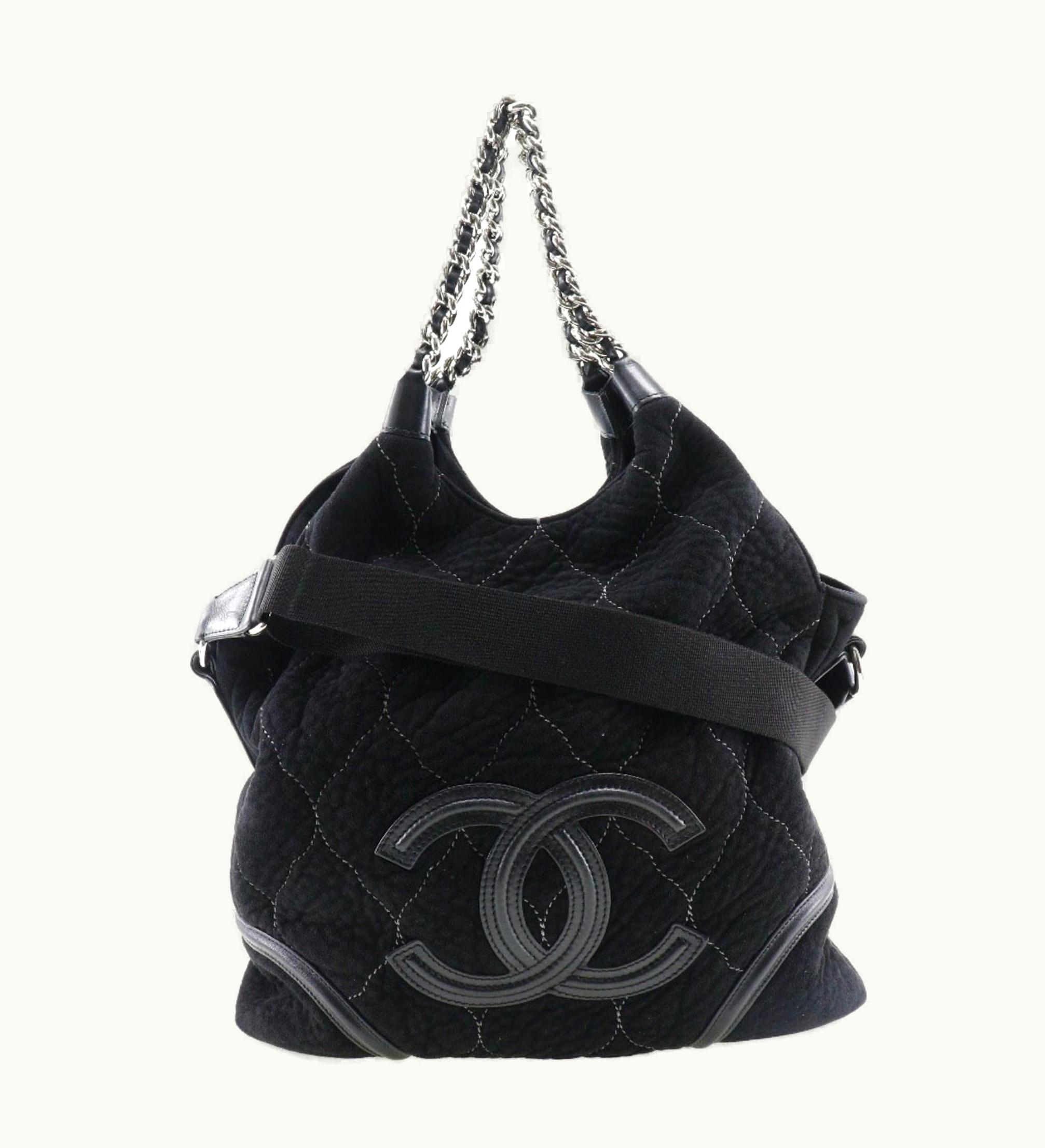 Chanel Chanel Coco Mark Handbag 2Way Shoulder A40394 Mouton Black/Silver Hardware Women's
