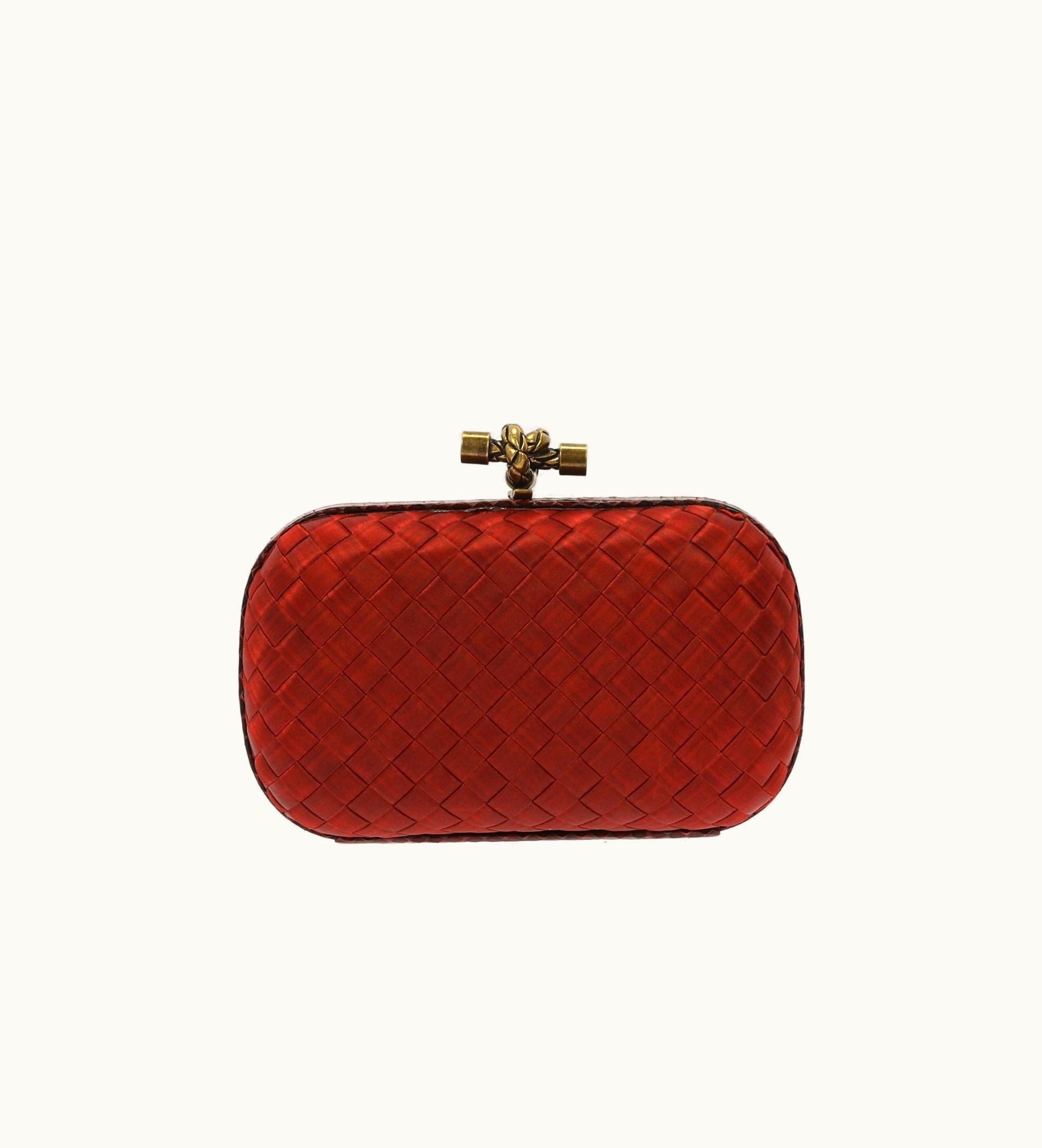 Bottega Veneta Bottega Veneta The Knot Clutch In Satin And Python Leather