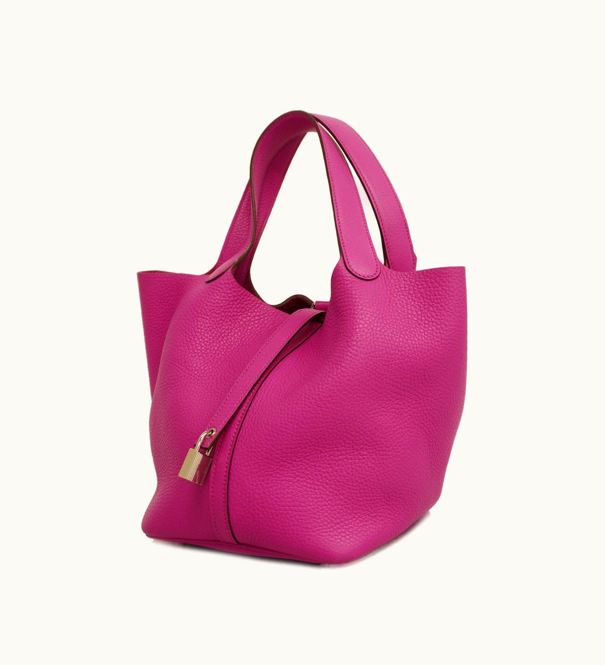 Hermès Hermès   Picotin Lock mm C Engraved Taurillon Clemence Leather Magnolia