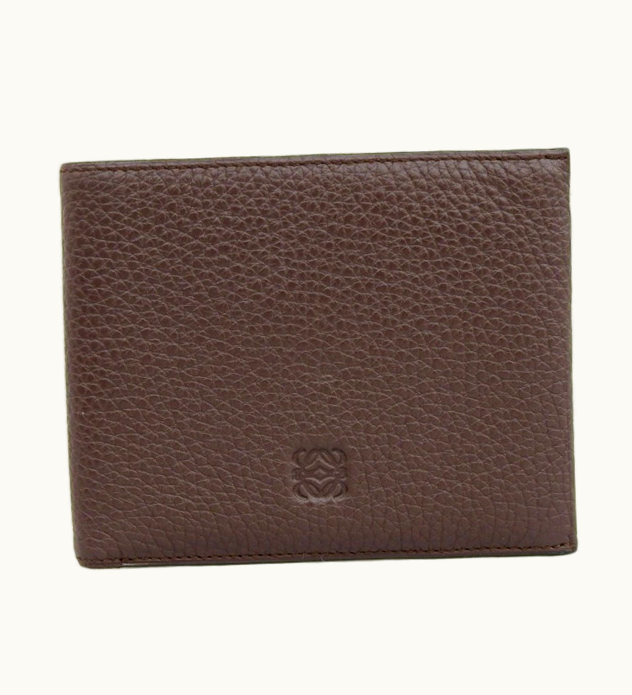 Loewe Loewe Leather Bifold Compact Wallet Billfold Brown Ladies
