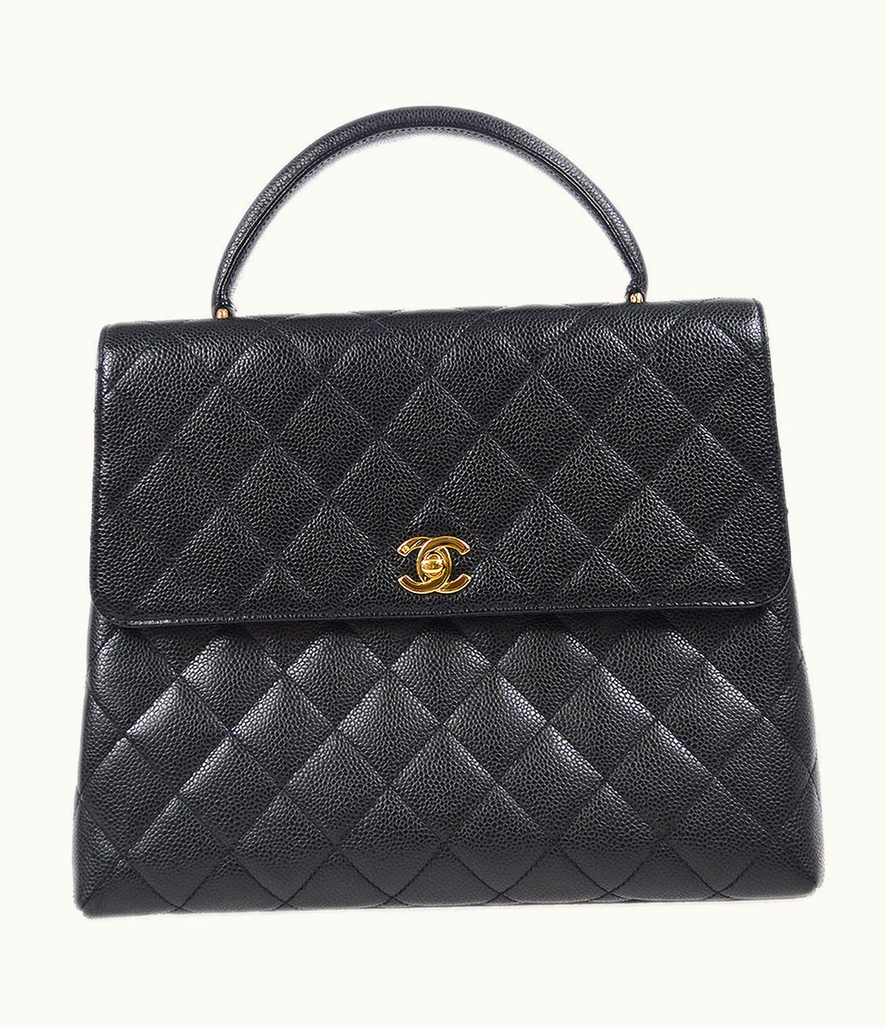 Chanel Chanel 1997-1999 Quilted Kelly 30 Black Caviar 78297