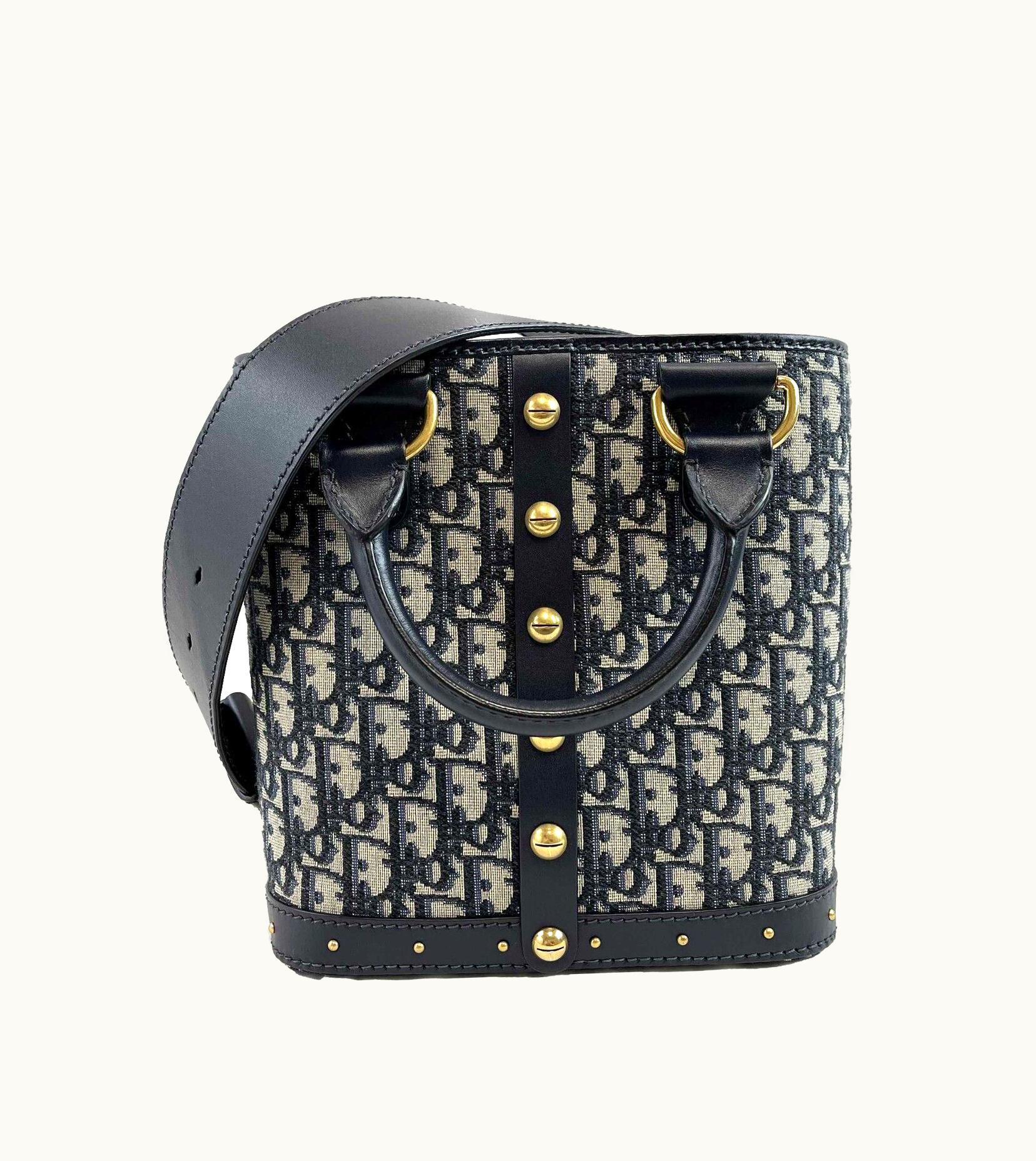 Dior Dior Christian Dior Oblique Studded 2017 Dioravenue Blue Top Handle Crossbody Bag