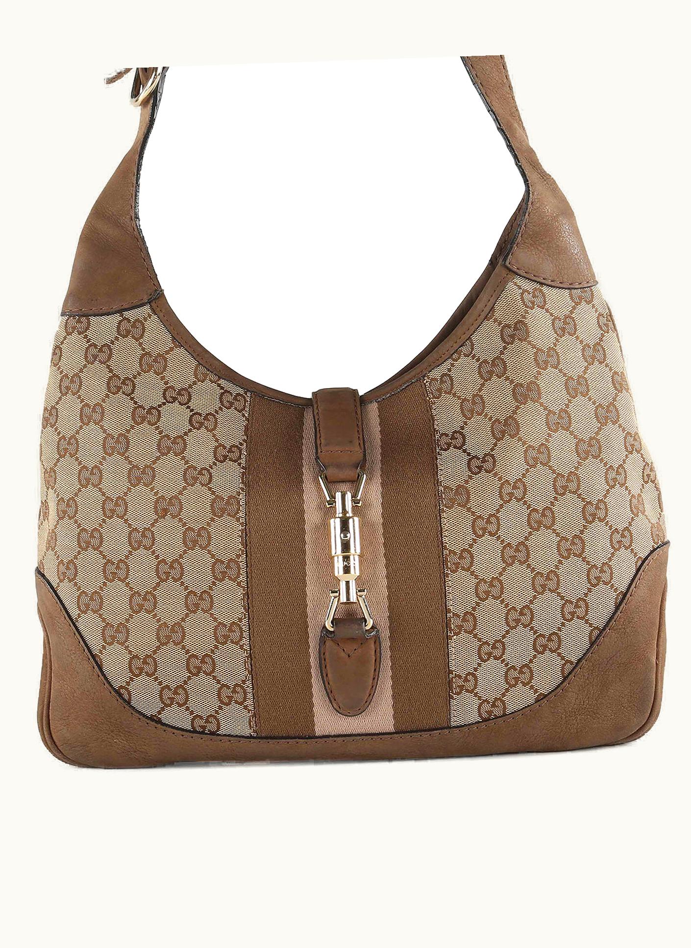 Gucci Gucci Beige/Brown GG Canvas New Jackie Shoulder Bag