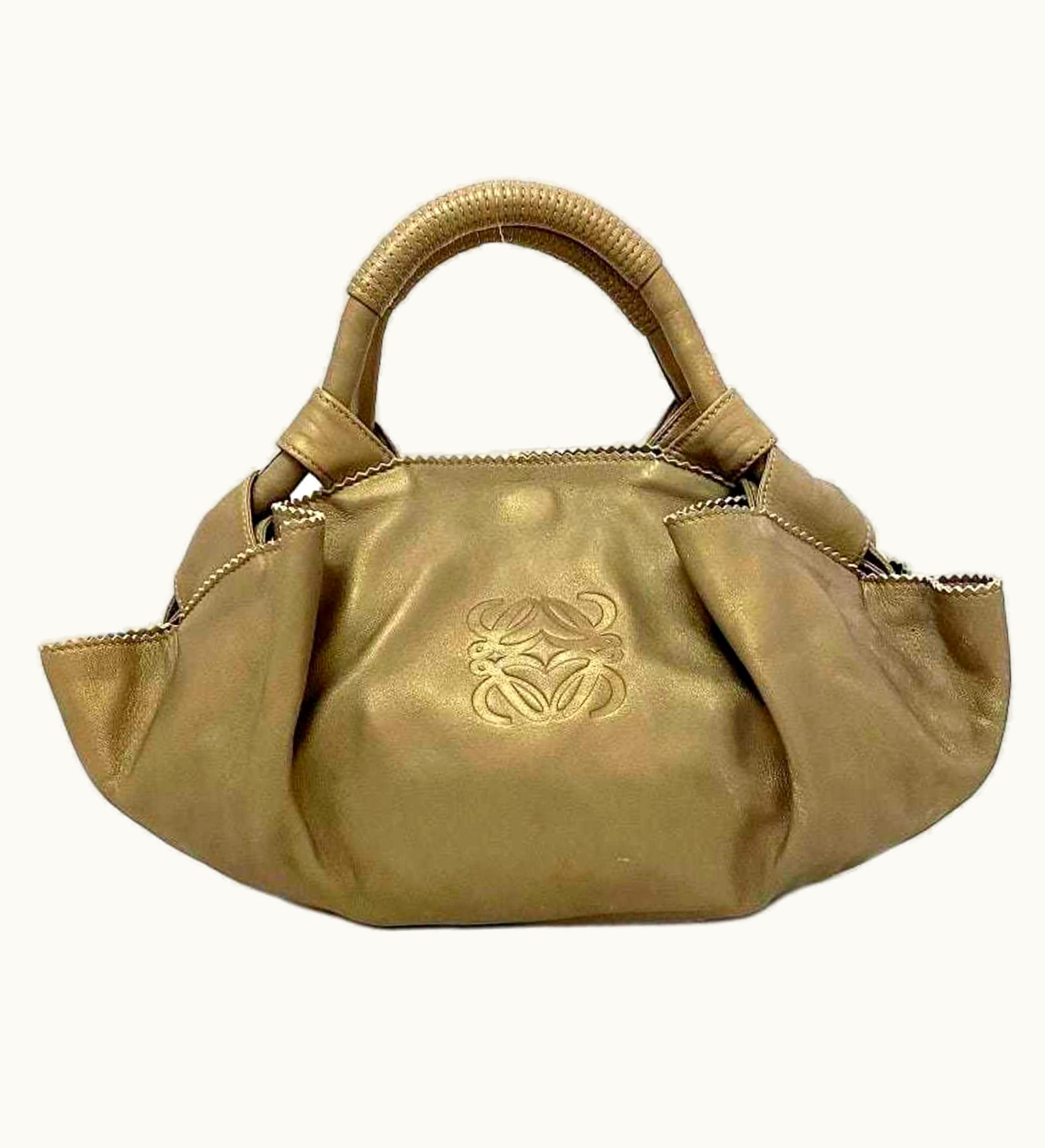 Loewe Loewe Handbag Nappa Aire Gold Anagram Leather
