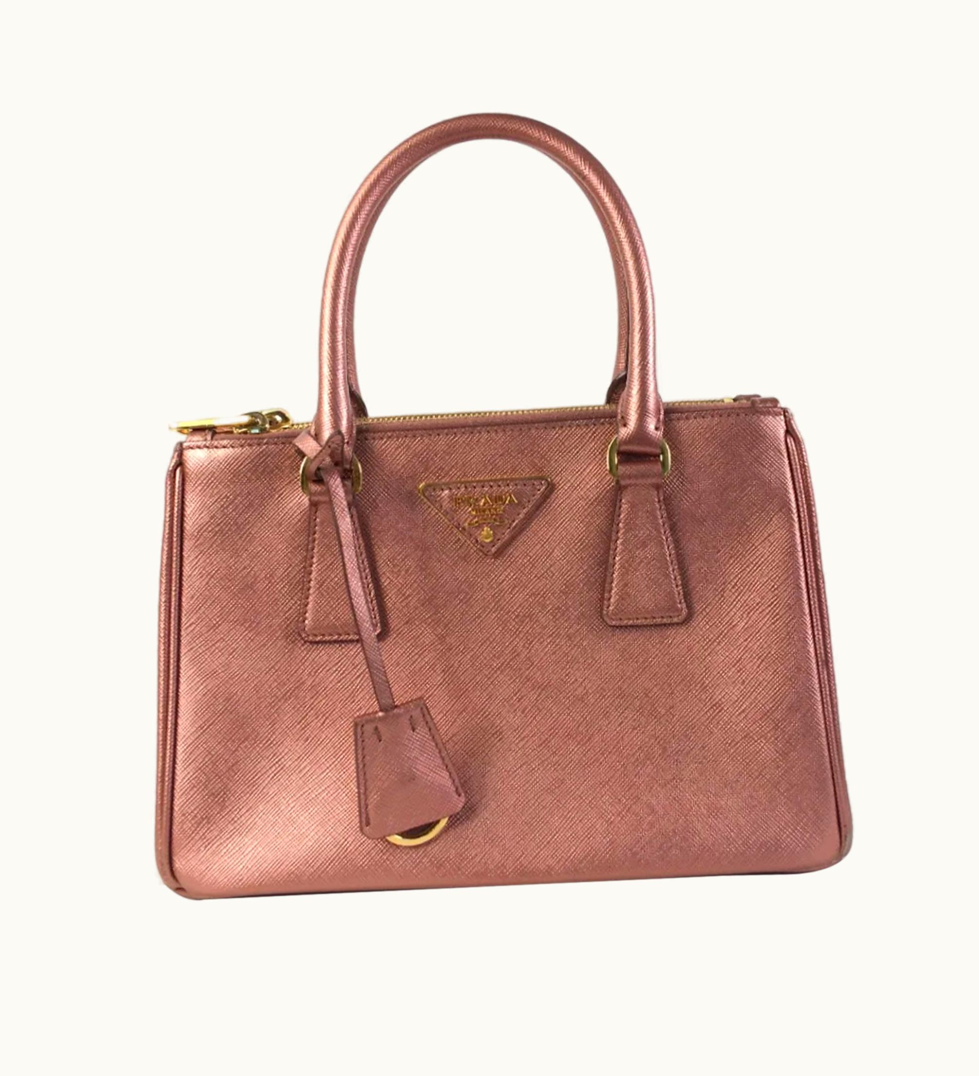 Prada Prada Mini Saffiano Lux Galleria Double Zip Satchel